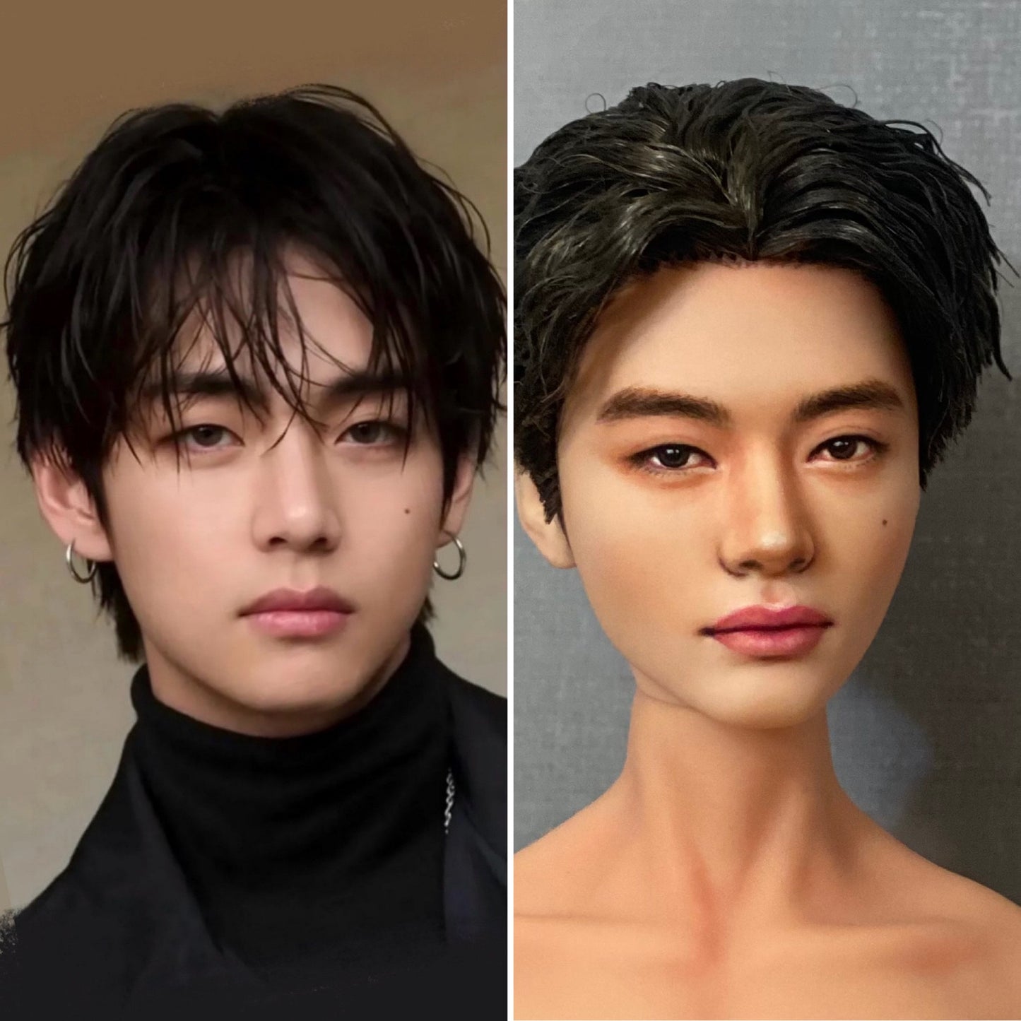 OOAK 12" male doll face repainted