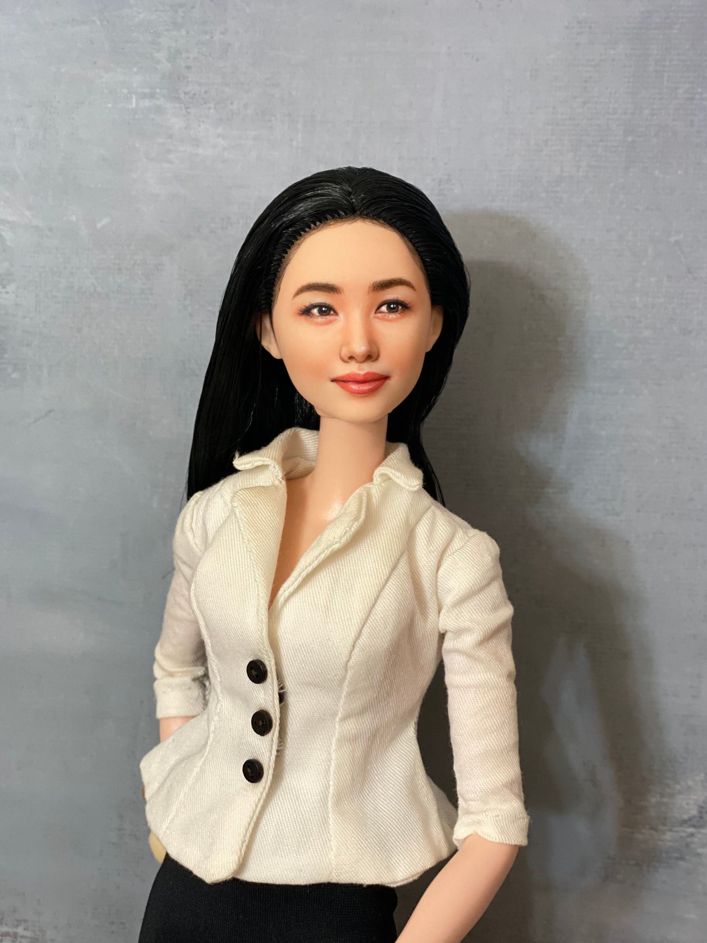 OOAK 12" female doll face repainted