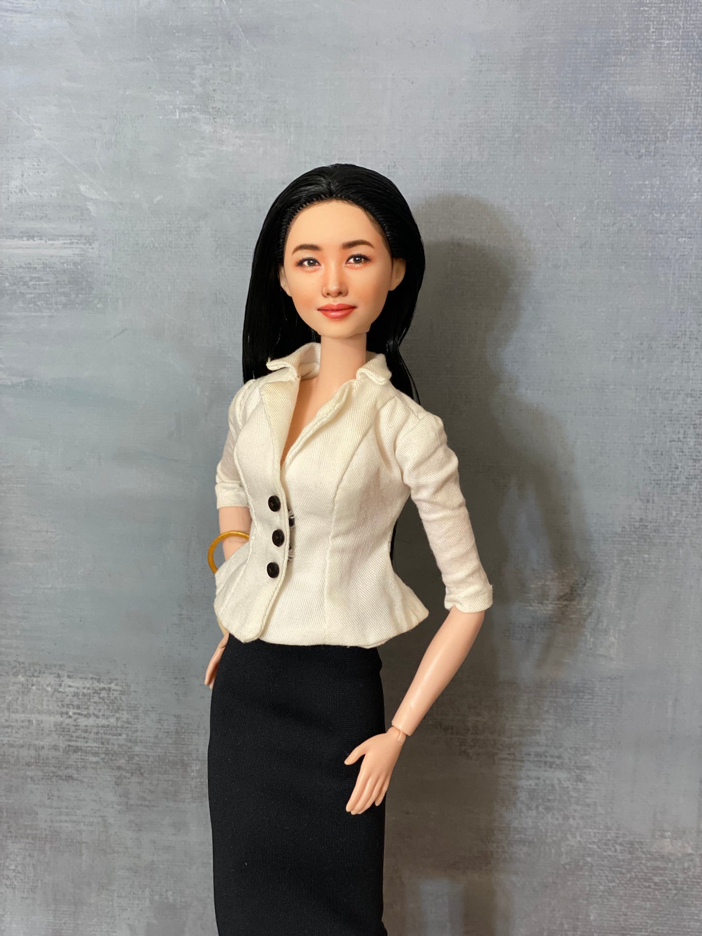 OOAK 12" female doll face repainted