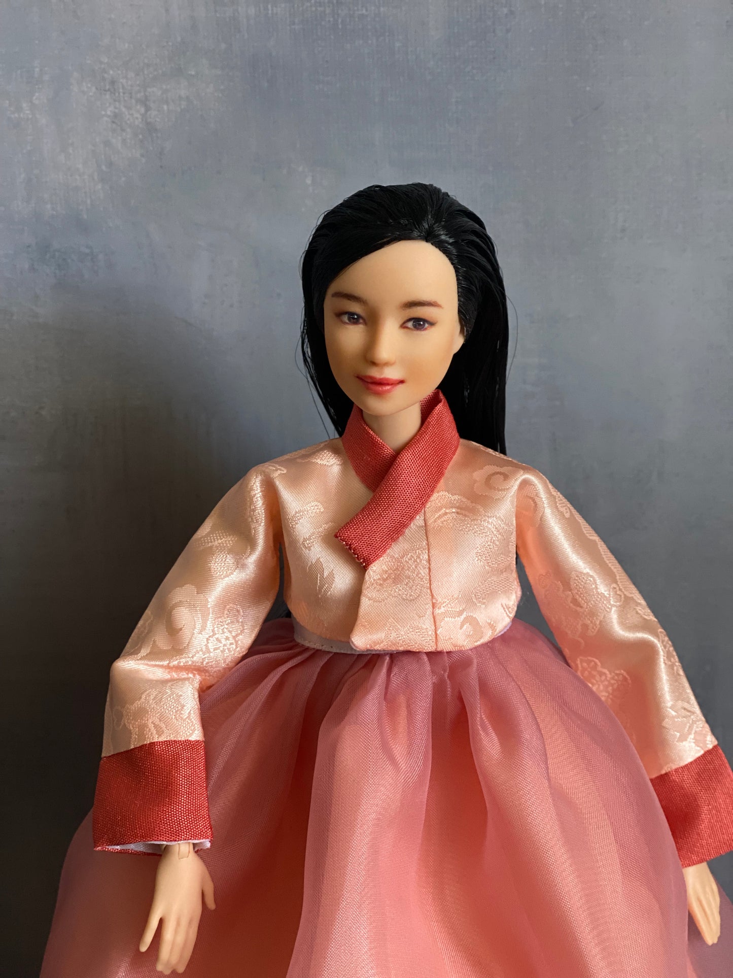 Doll Hanbok for 12"(30cm) doll - Peach colored Hanbok set