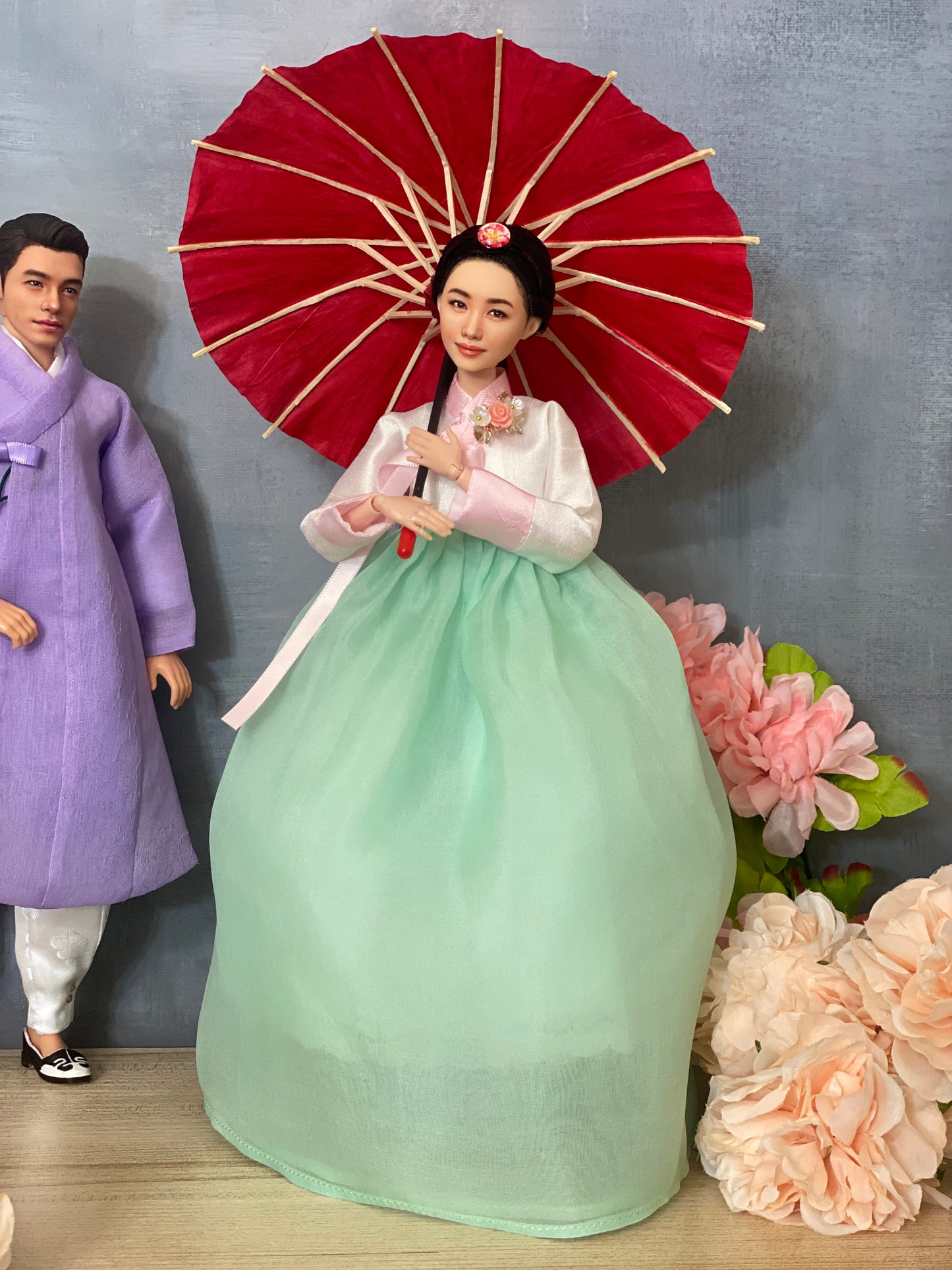 OOAK 12" female doll face repainted