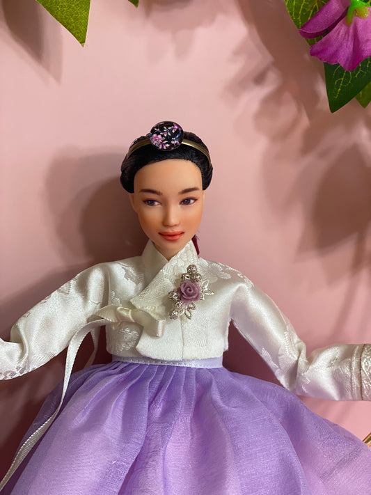 Doll Hanbok for 12"(30cm) doll - Lavender colored Hanbok set