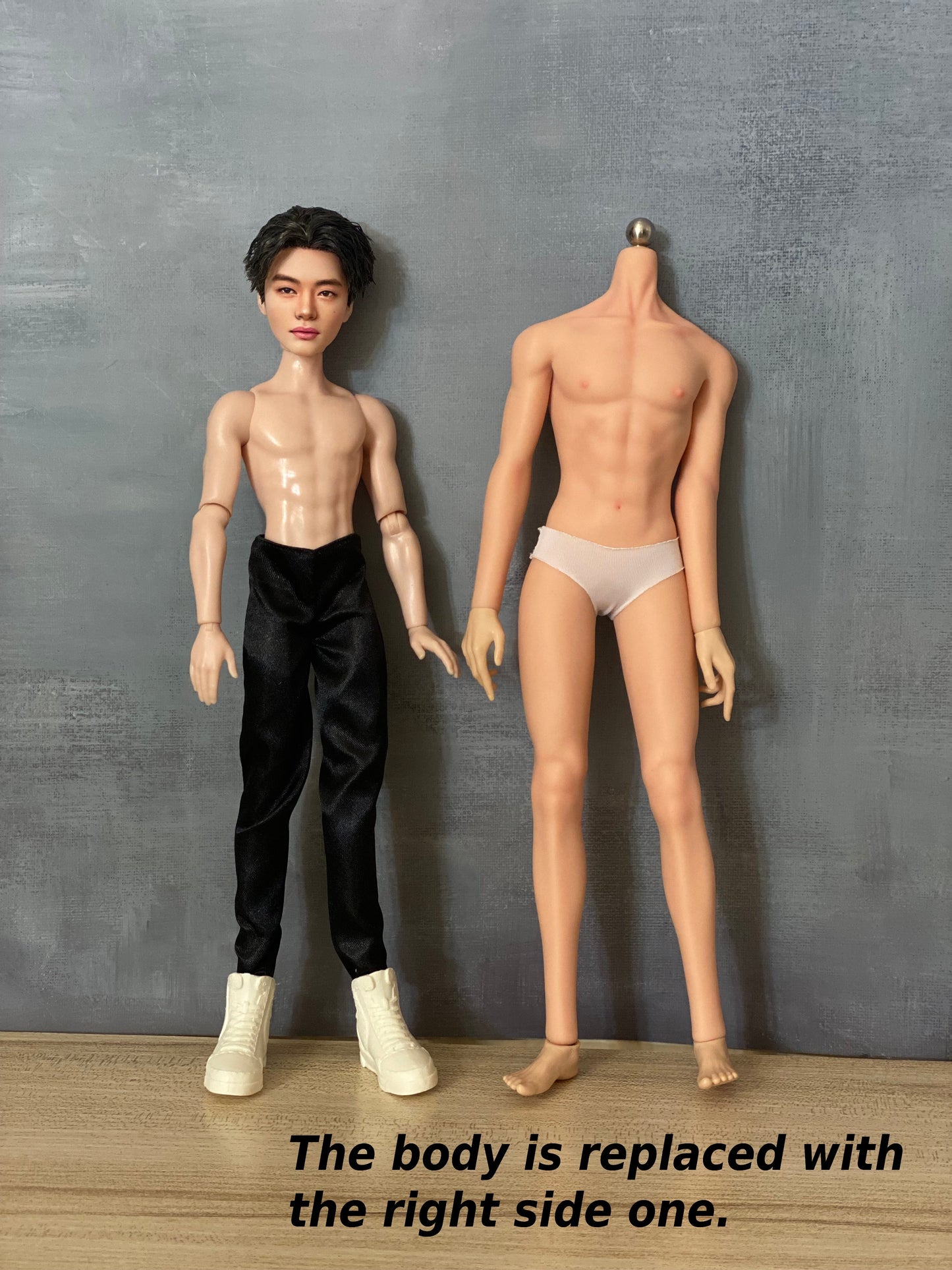 OOAK 12" male doll face repainted