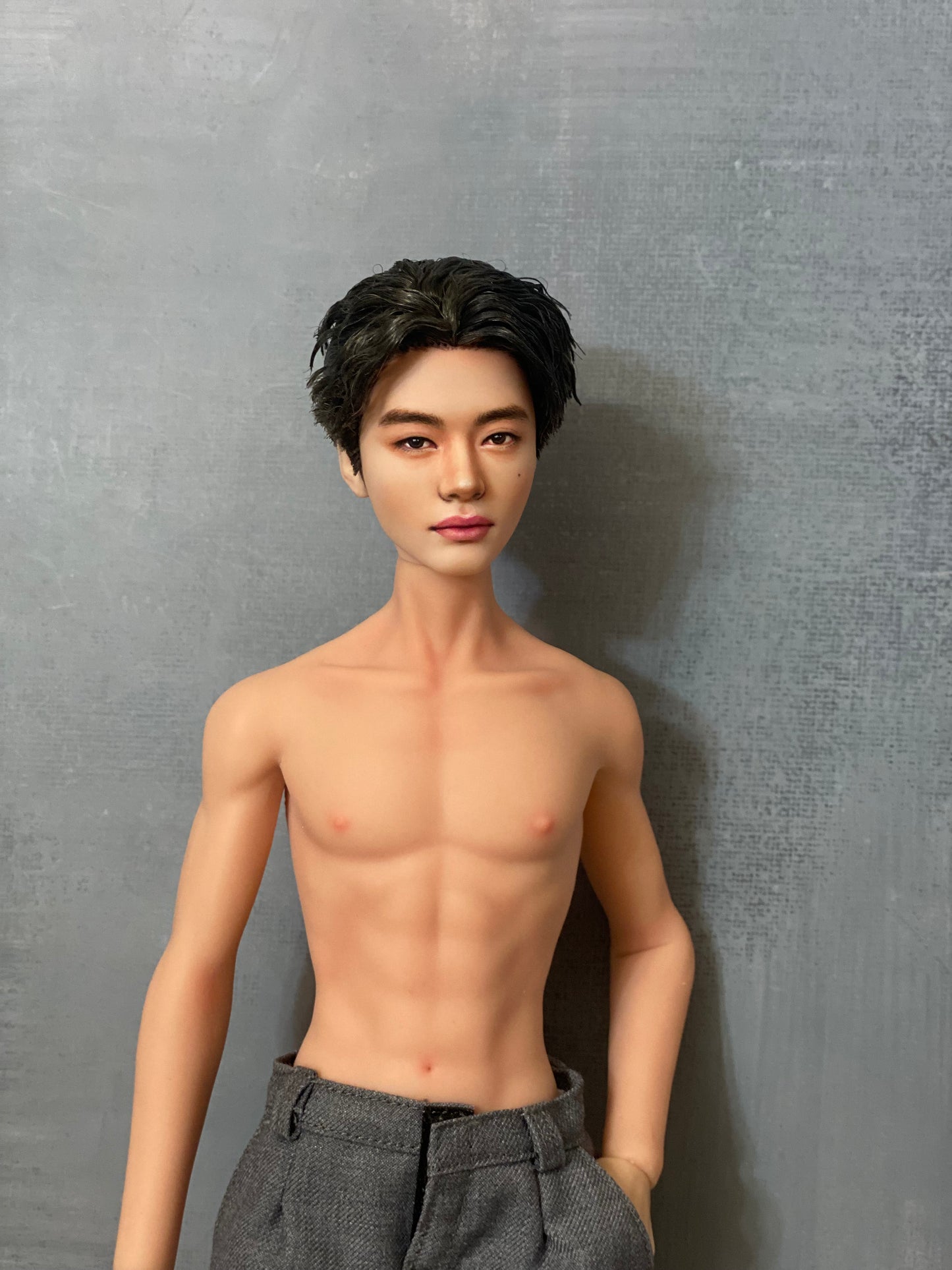 OOAK 12" male doll face repainted