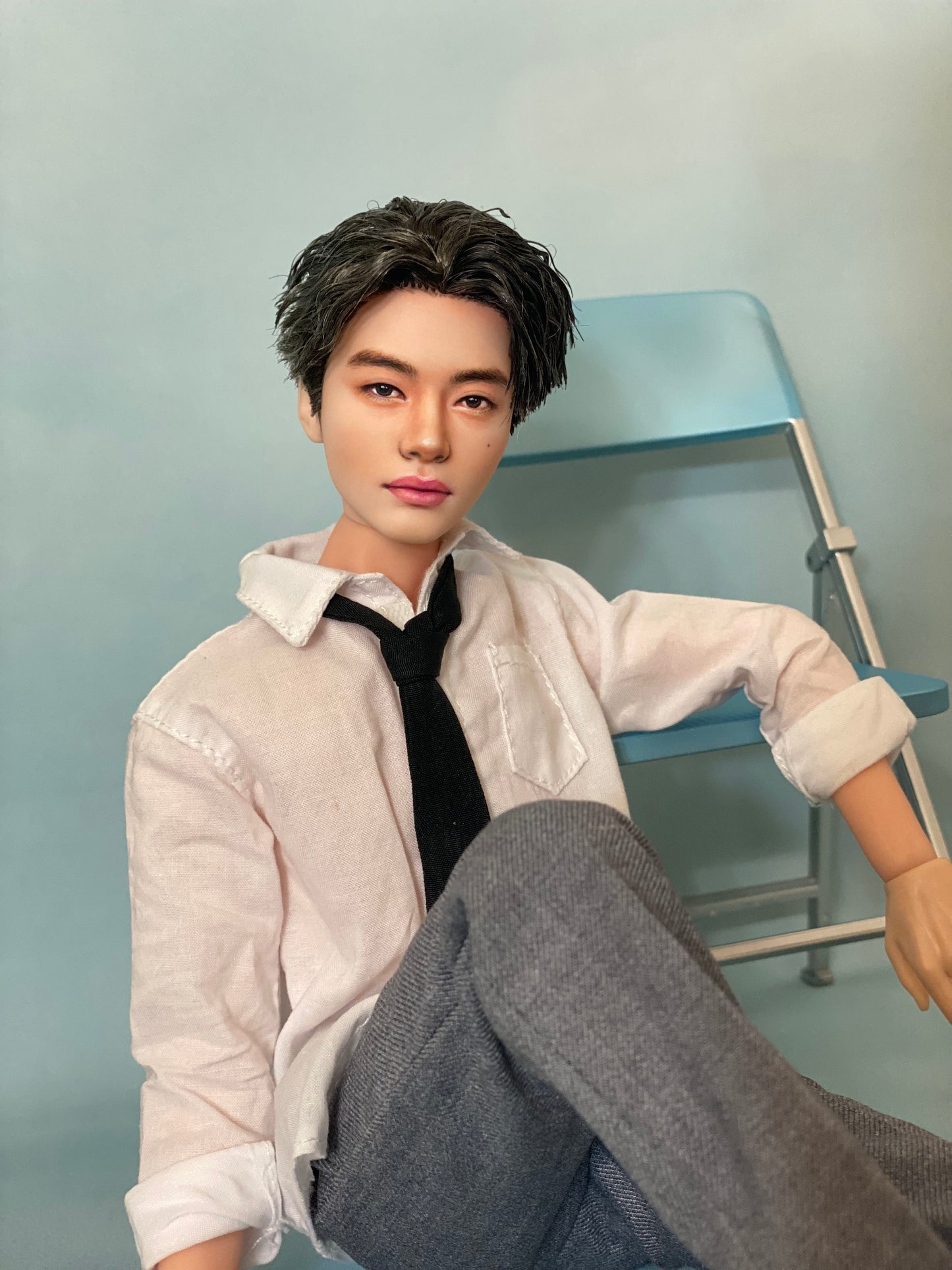 OOAK 12" male doll face repainted