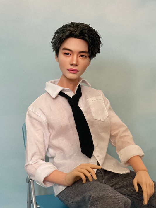 OOAK 12" male doll face repainted