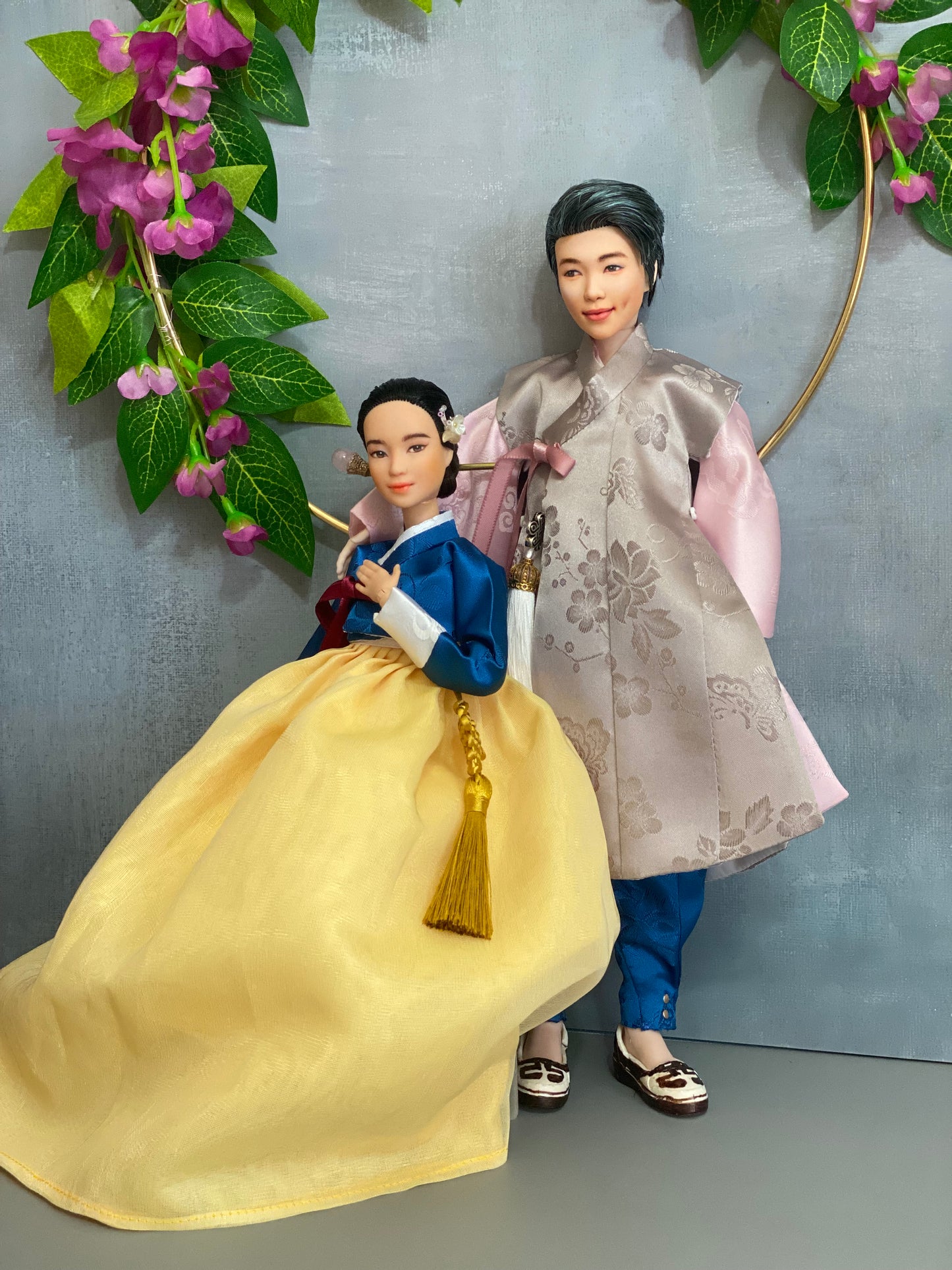 Doll Hanbok for 12"(30cm) doll - Navy colored Min-Jeogori Hanbok set