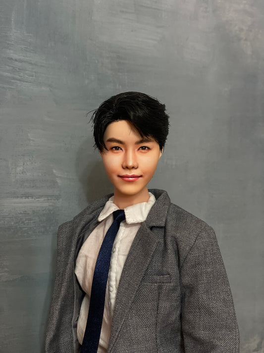 RESERVED FOR SAUNDRA-OOAK 12" male doll face repainted