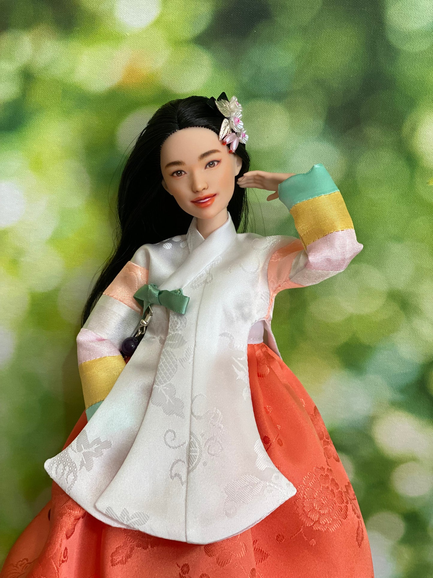 Doll Hanbok for 12"(30cm) doll- Sack dong(rainbow color) Dang-eui Hanbok set