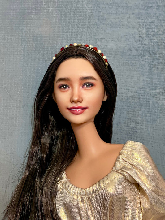 RESERVED FOR MG-OOAK 12" female doll face repainted