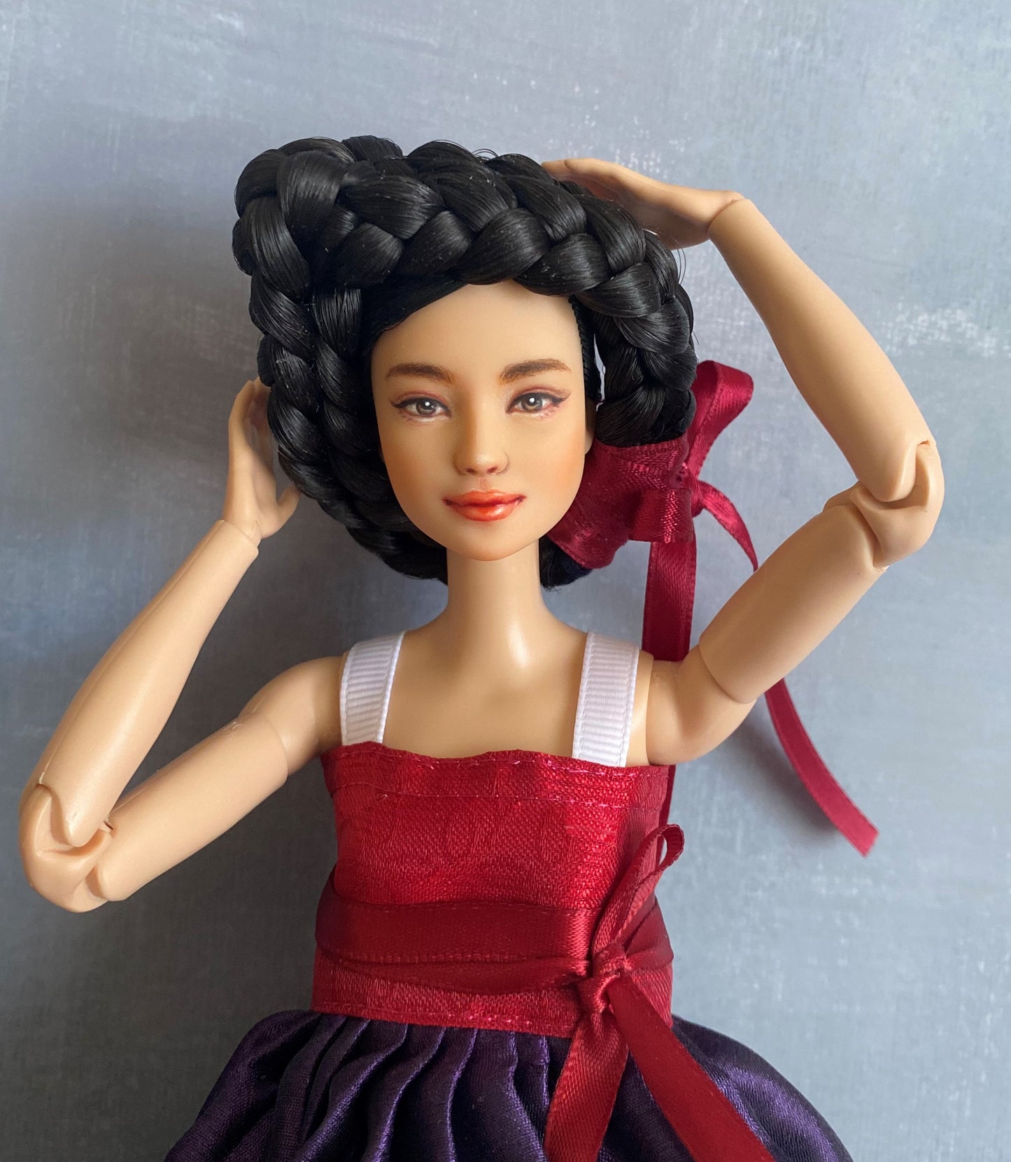 Korean traditional 'braided wig' for 12" female doll up-hair styles