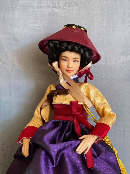 Doll Hanbok for 12"(30cm) doll - Gisaeng(Korean geisha) Hanbok set