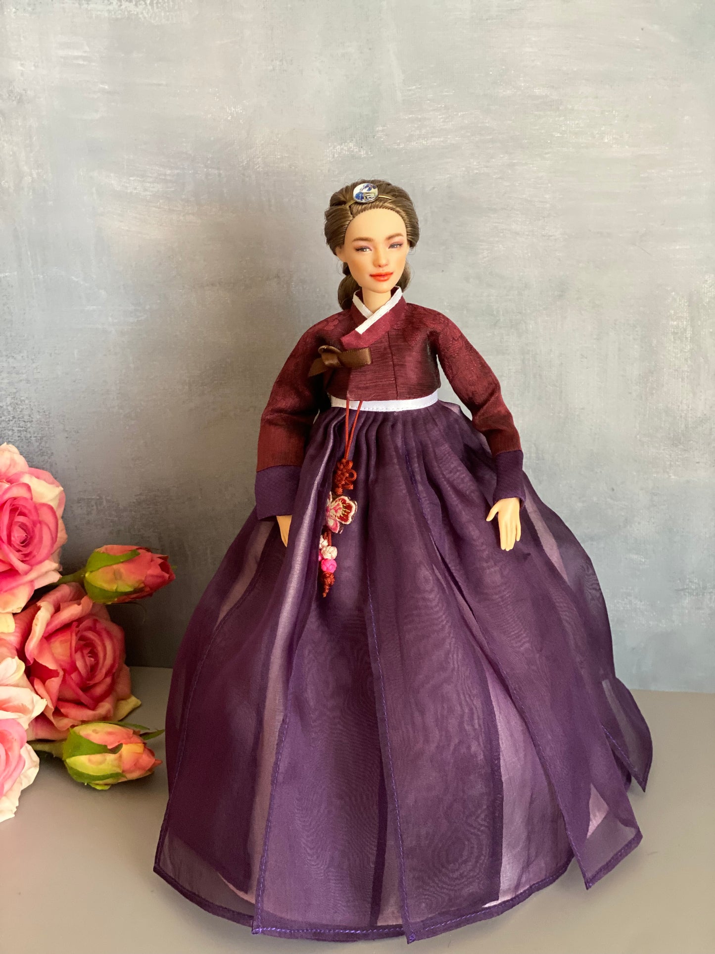 Doll Hanbok for 12"(30cm) doll- Purple Jeogori Hanbok set