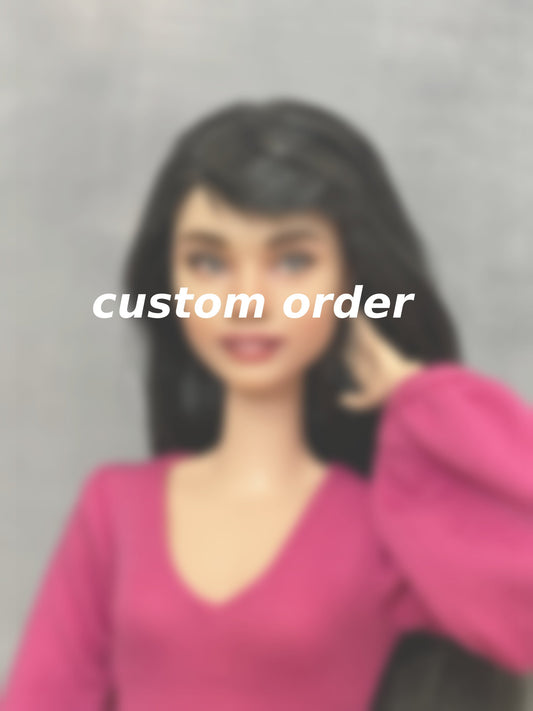 Cara de muñeca OOAK de 12" (30 cm) repintada con cuerpo de muñeca articulado