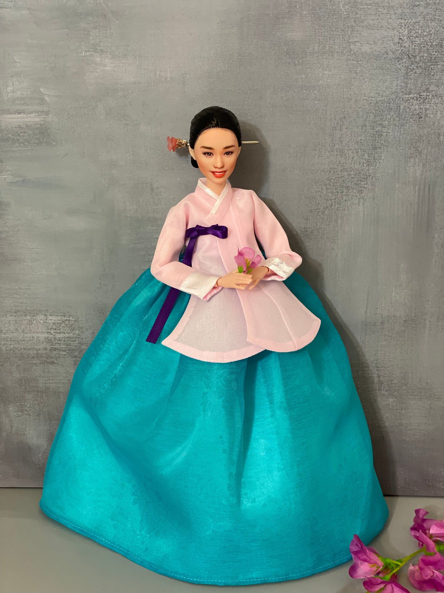 Doll Hanbok for 12"(30cm) doll - Light pink Dang-eui Hanbok set