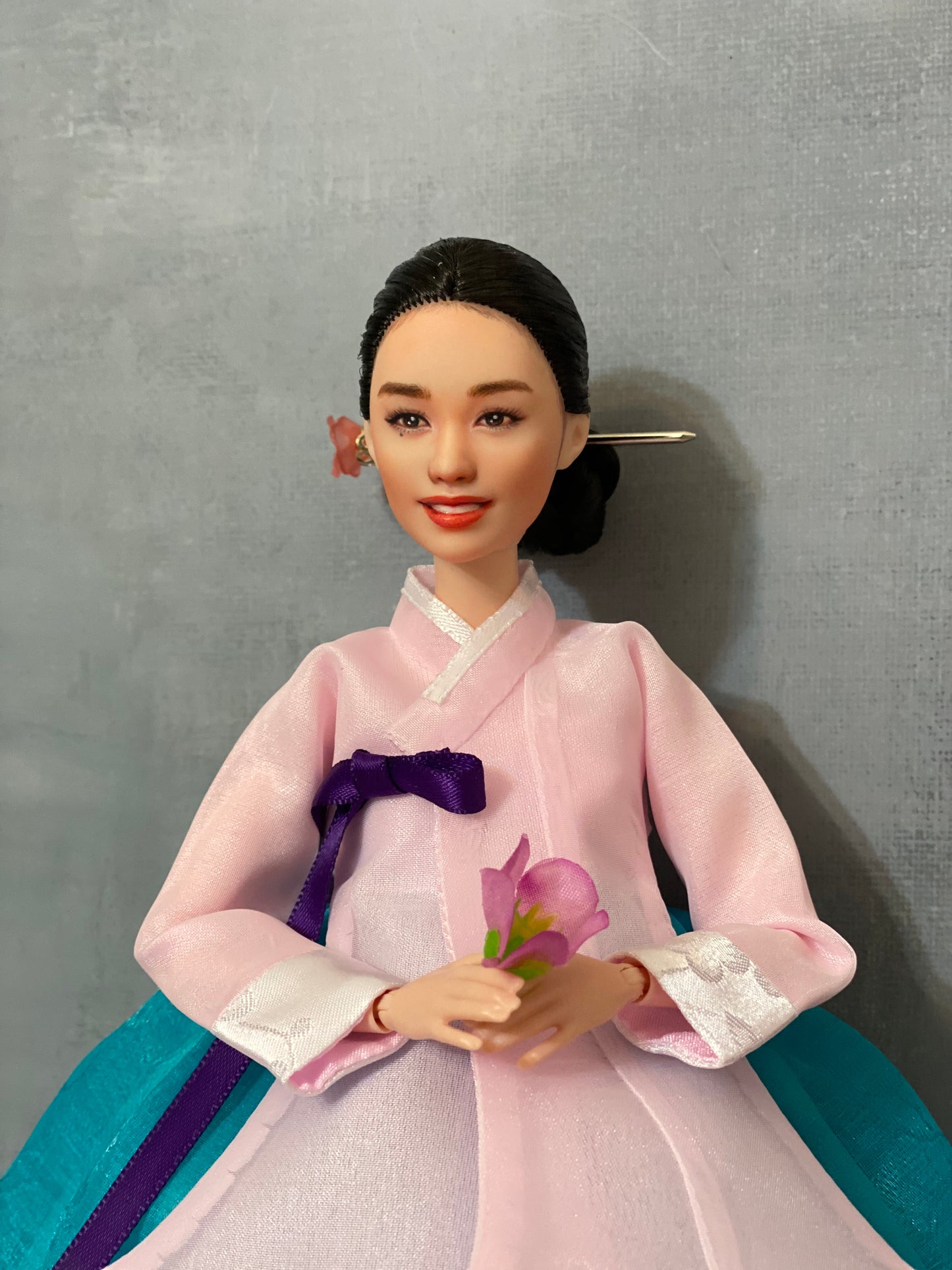 Doll Hanbok for 12"(30cm) doll - Light pink Dang-eui Hanbok set