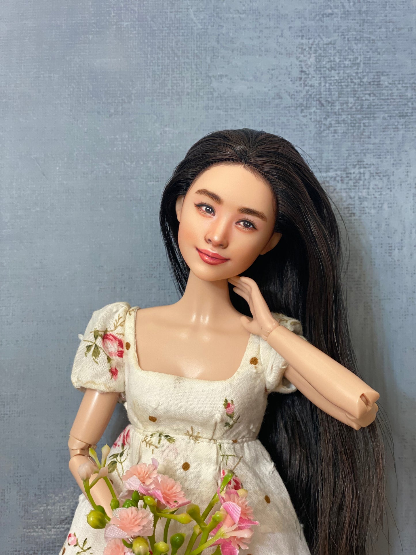 OOAK 12" female doll face repainted