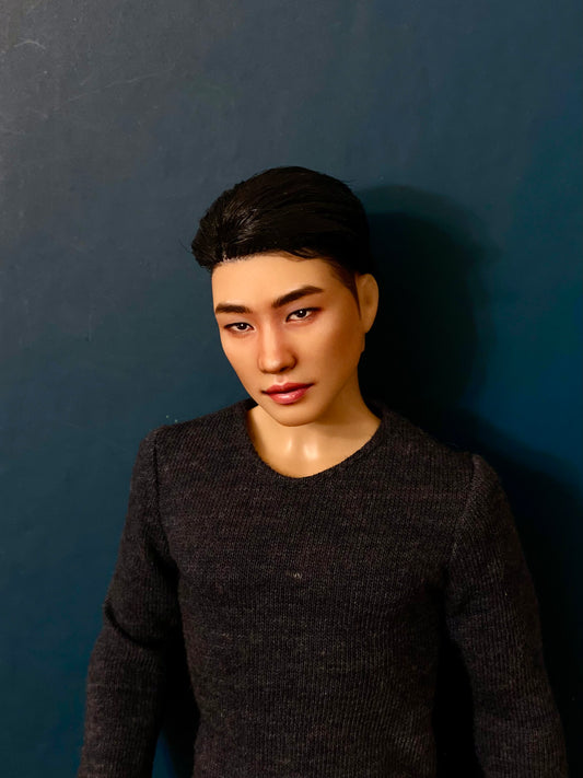 OOAK 12" male doll face repainted