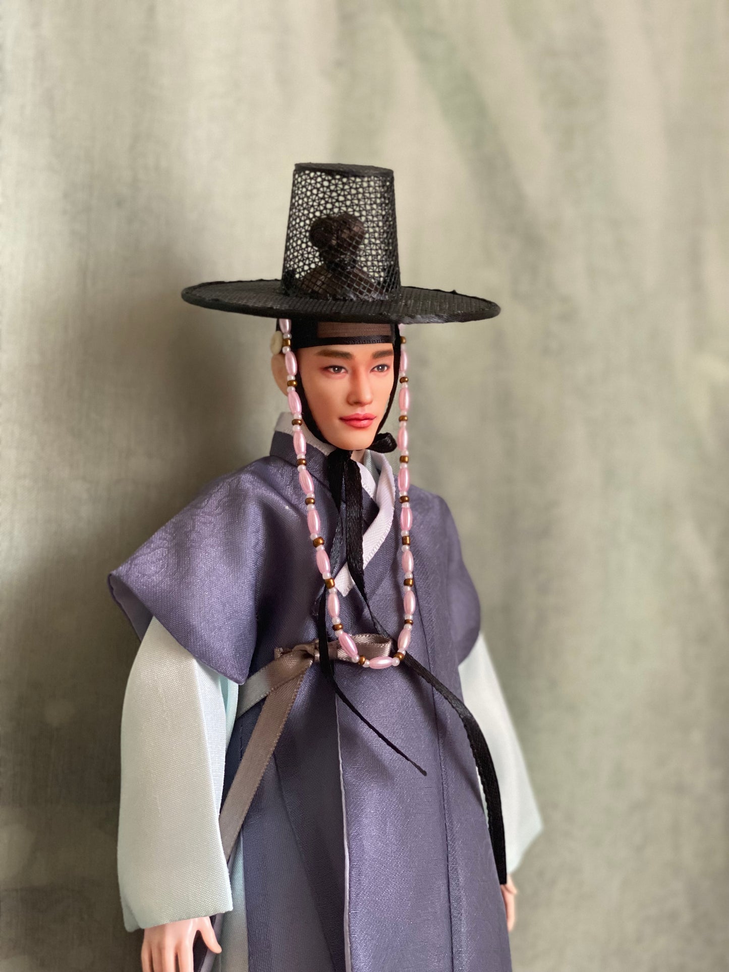 Doll Hanbok for 12" male doll - grey color outercoat