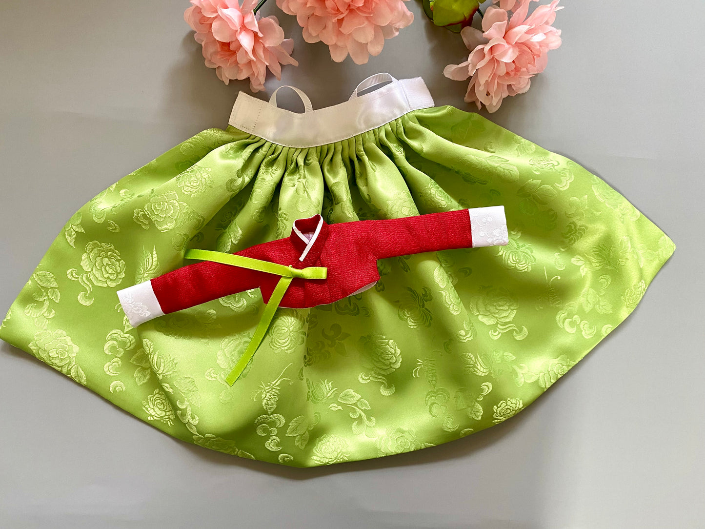 Doll Hanbok for 12"(30cm) doll - light green colored Min-Jeogori Hanbok set