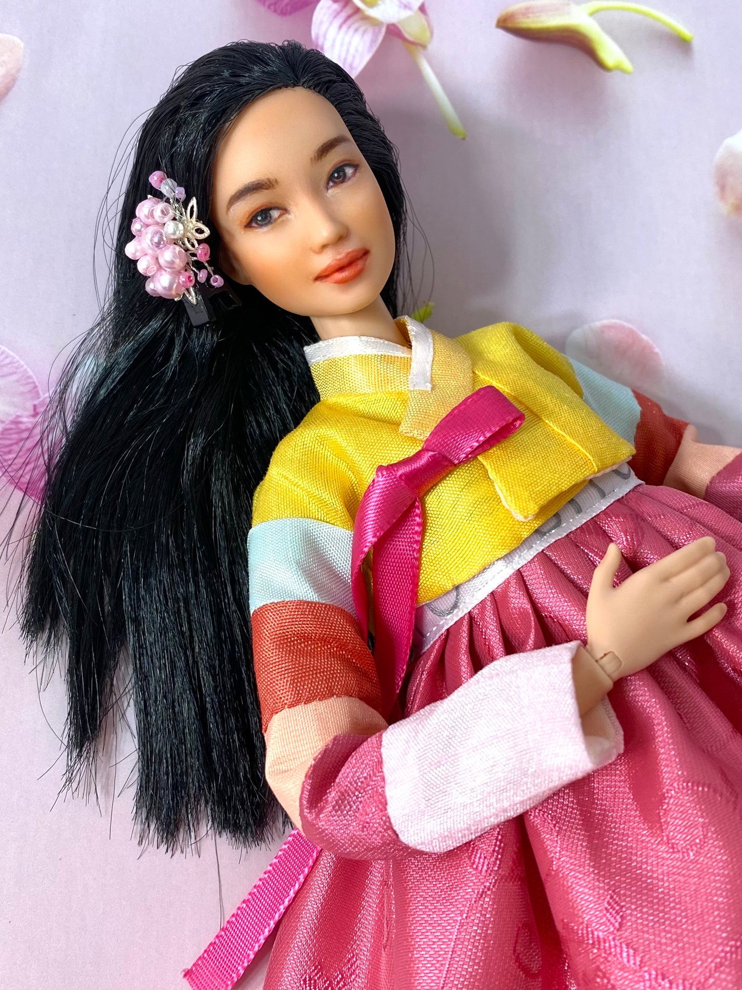 Doll Hanbok for 12"(30cm) doll- Sack dong(rainbow color) jeogori Hanbok set