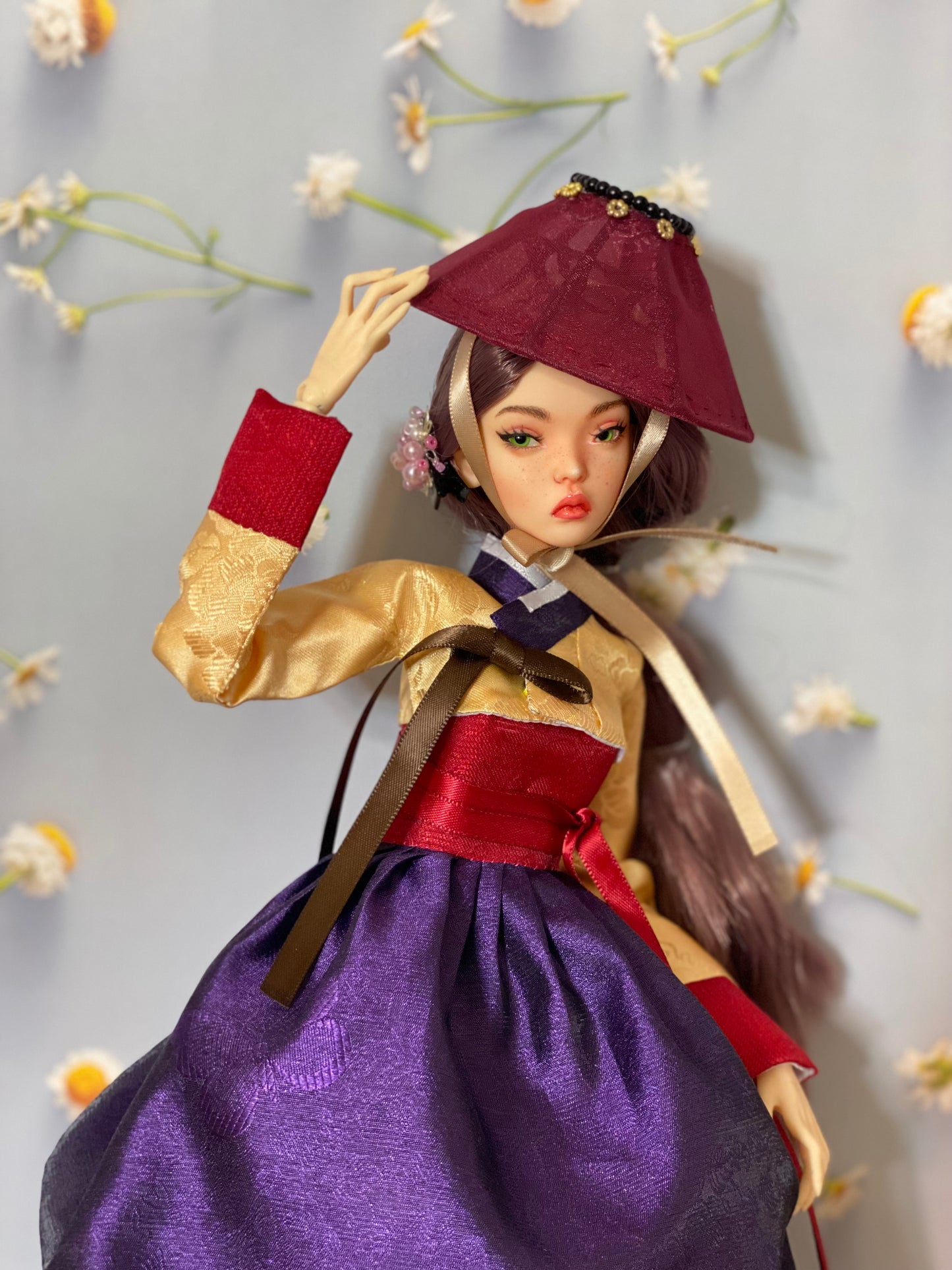 Doll Hanbok for 12"(30cm) doll - Gisaeng(Korean geisha) Hanbok set