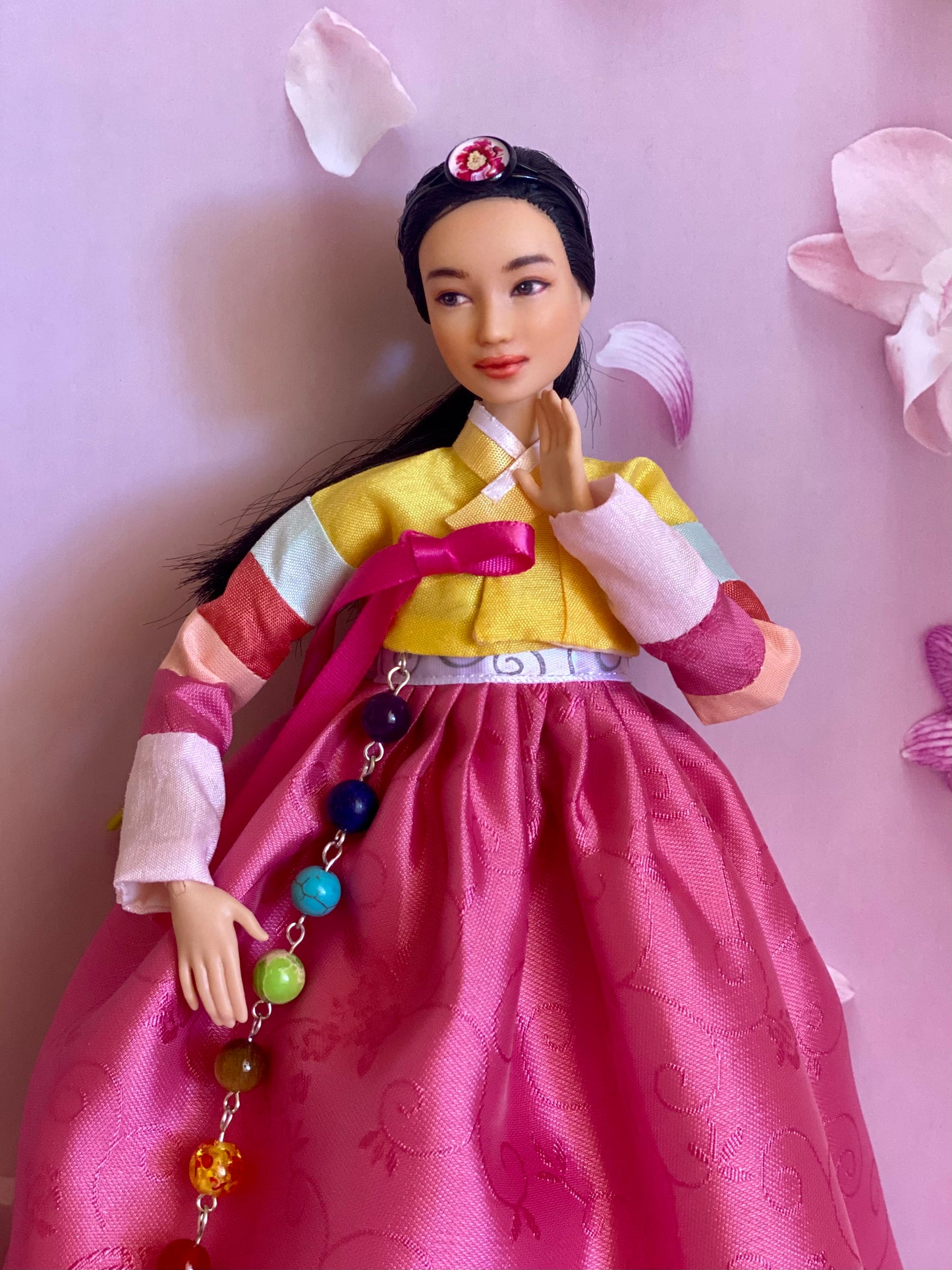 Doll Hanbok for 12"(30cm) doll- Sack dong(rainbow color) jeogori Hanbok set