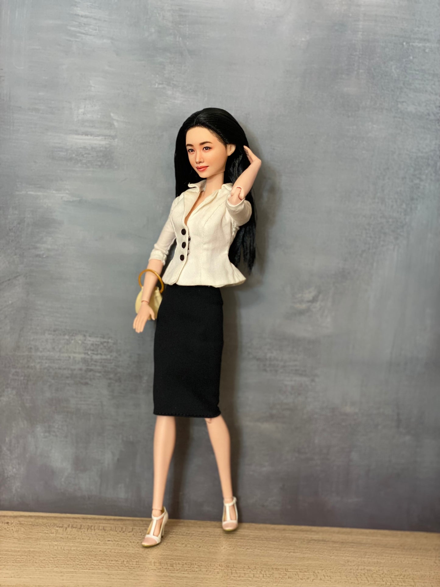 OOAK 12" female doll face repainted