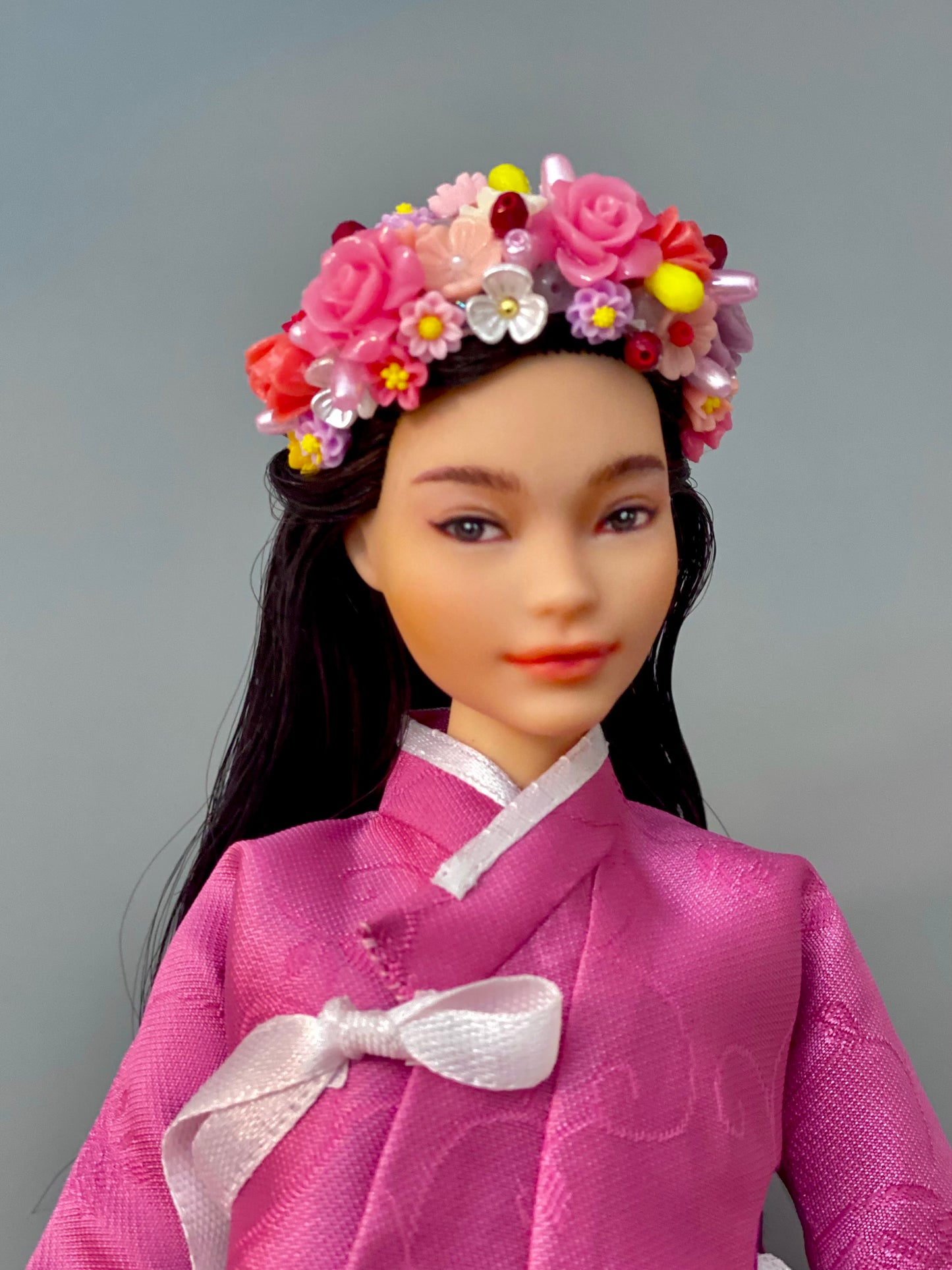 Doll Hanbok Hair Accessories for 12 inch doll - Flower hair band