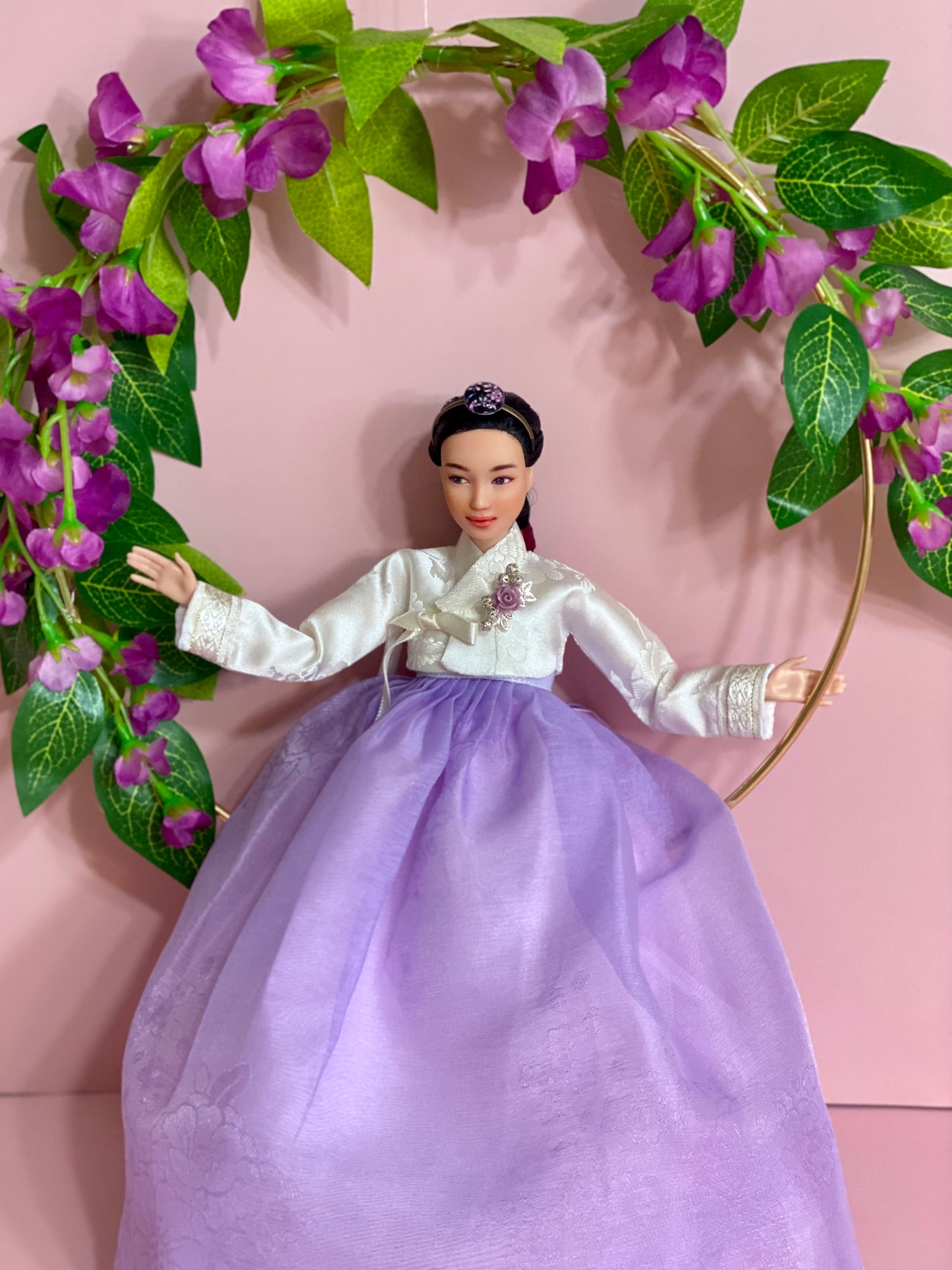 Doll Hanbok for 12"(30cm) doll - Lavender colored Hanbok set