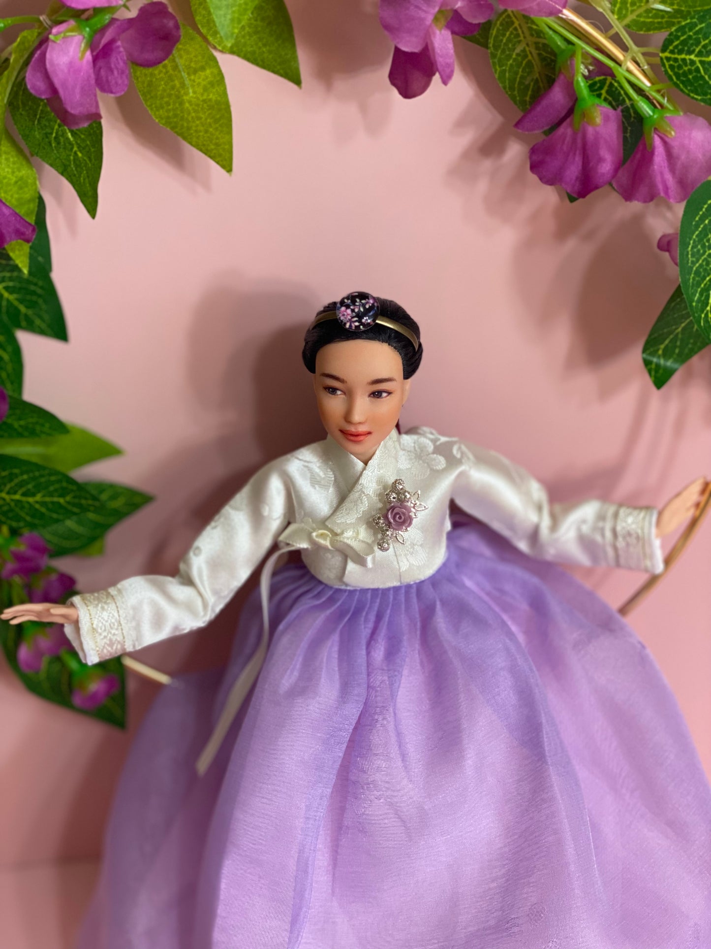 Doll Hanbok for 12"(30cm) doll - Lavender colored Hanbok set