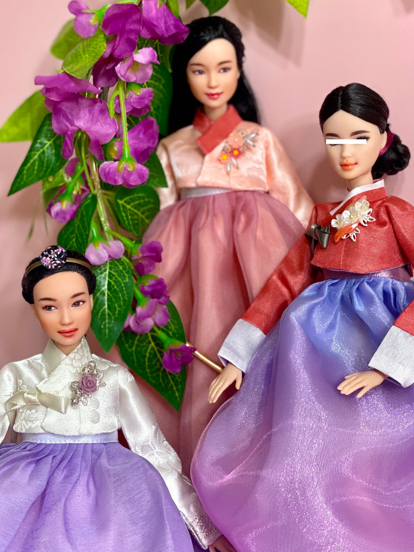 Doll Hanbok for 12"(30cm) doll - Lavender colored Hanbok set