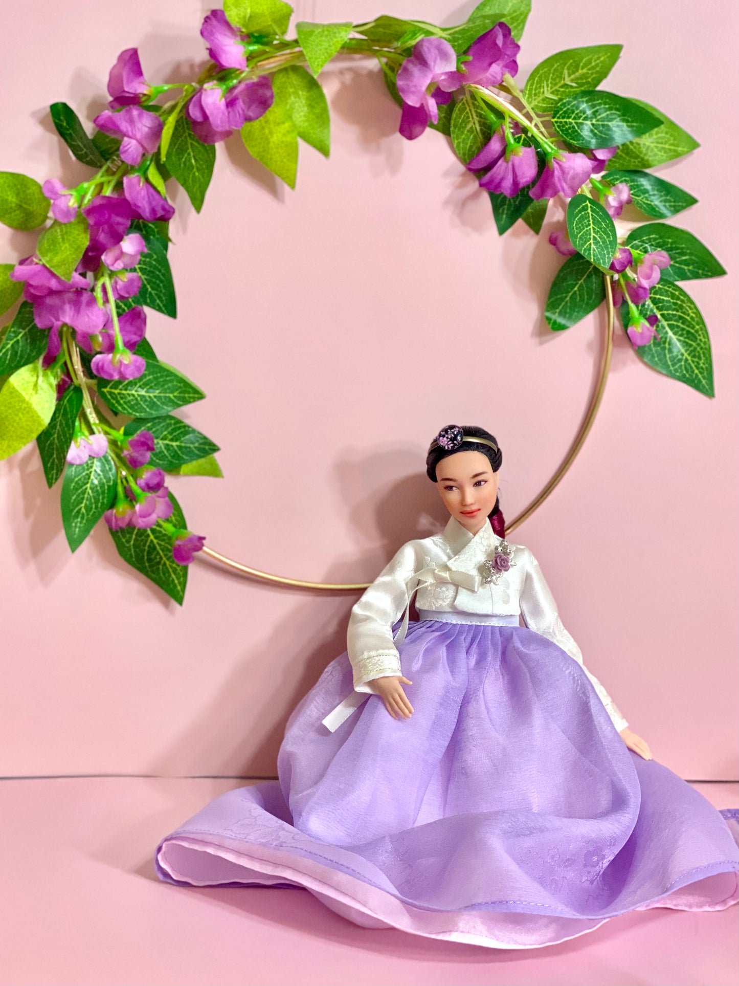 Doll Hanbok for 12"(30cm) doll - Lavender colored Hanbok set