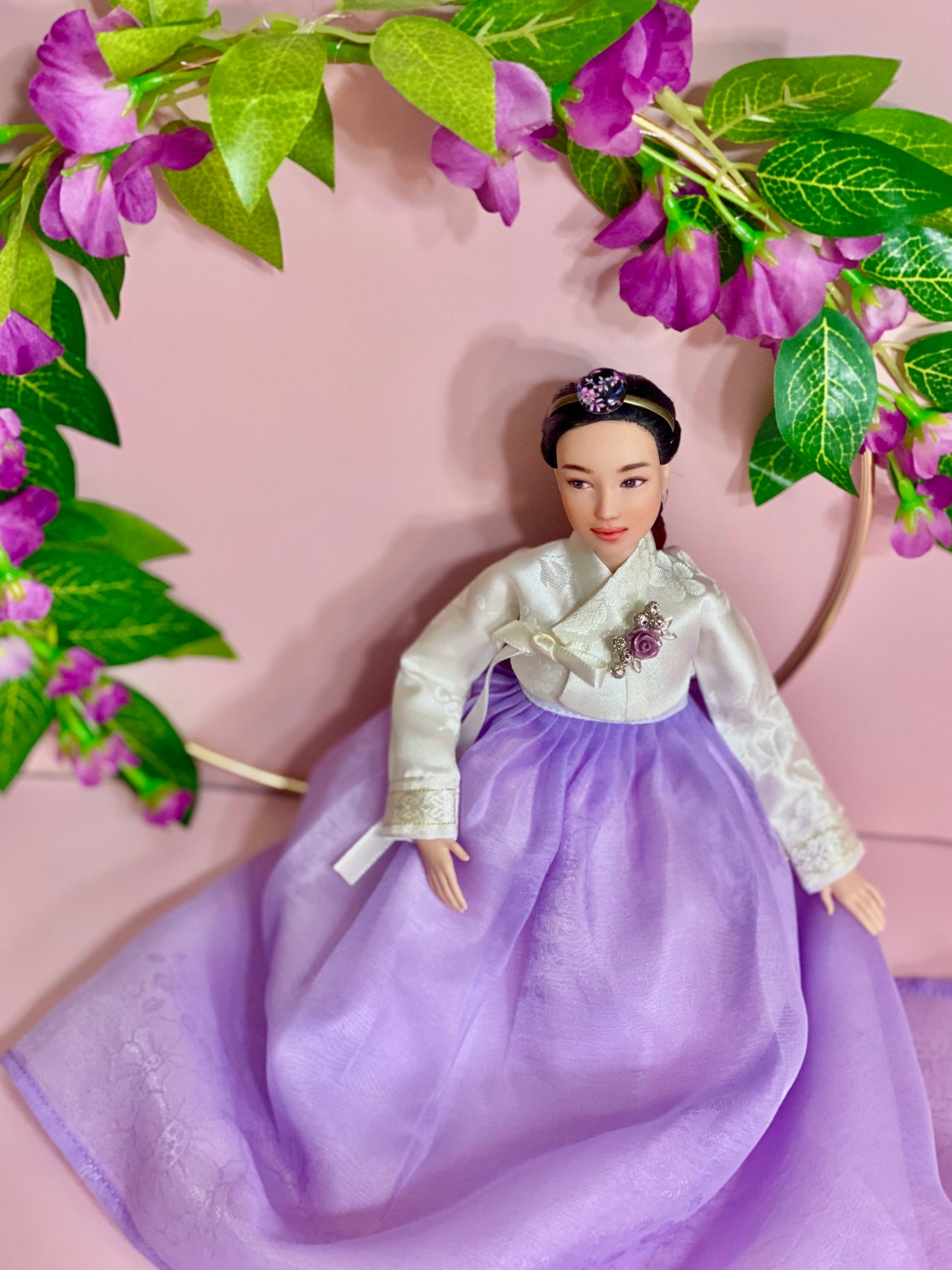 Doll Hanbok for 12"(30cm) doll - Lavender colored Hanbok set