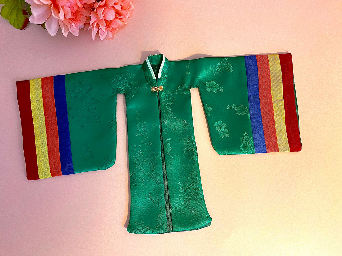 Doll Hanbok for 12"(30cm) doll - Green Wonsam(원삼, ceremonial outer) Hanbok