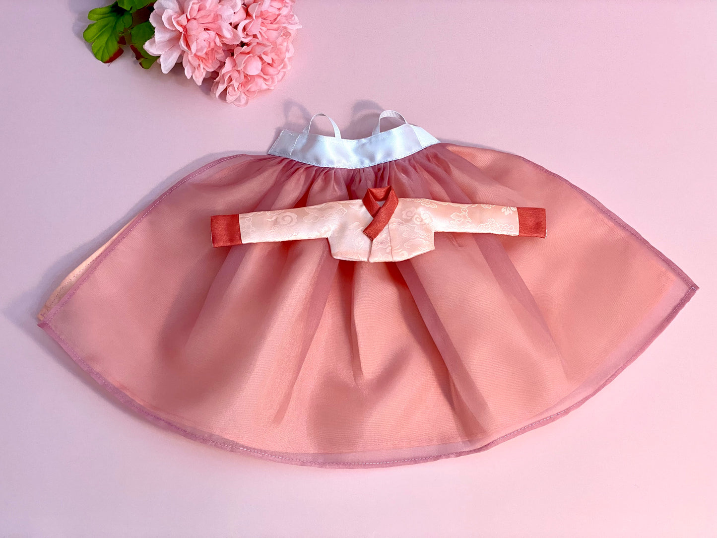 Doll Hanbok for 12"(30cm) doll - Peach colored Hanbok set