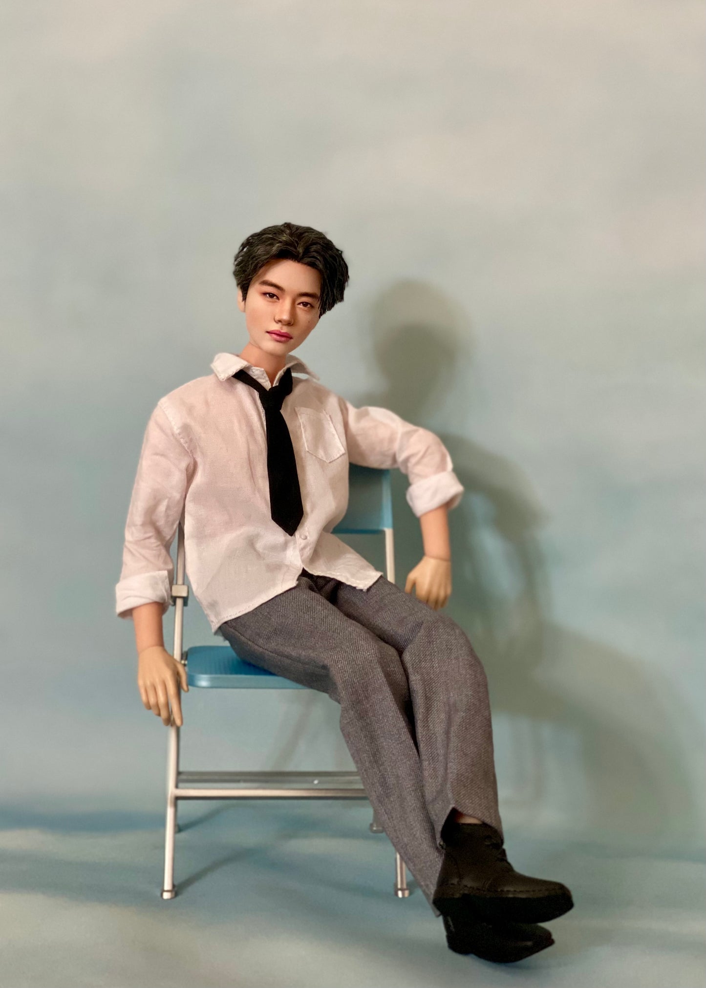 OOAK 12" male doll face repainted