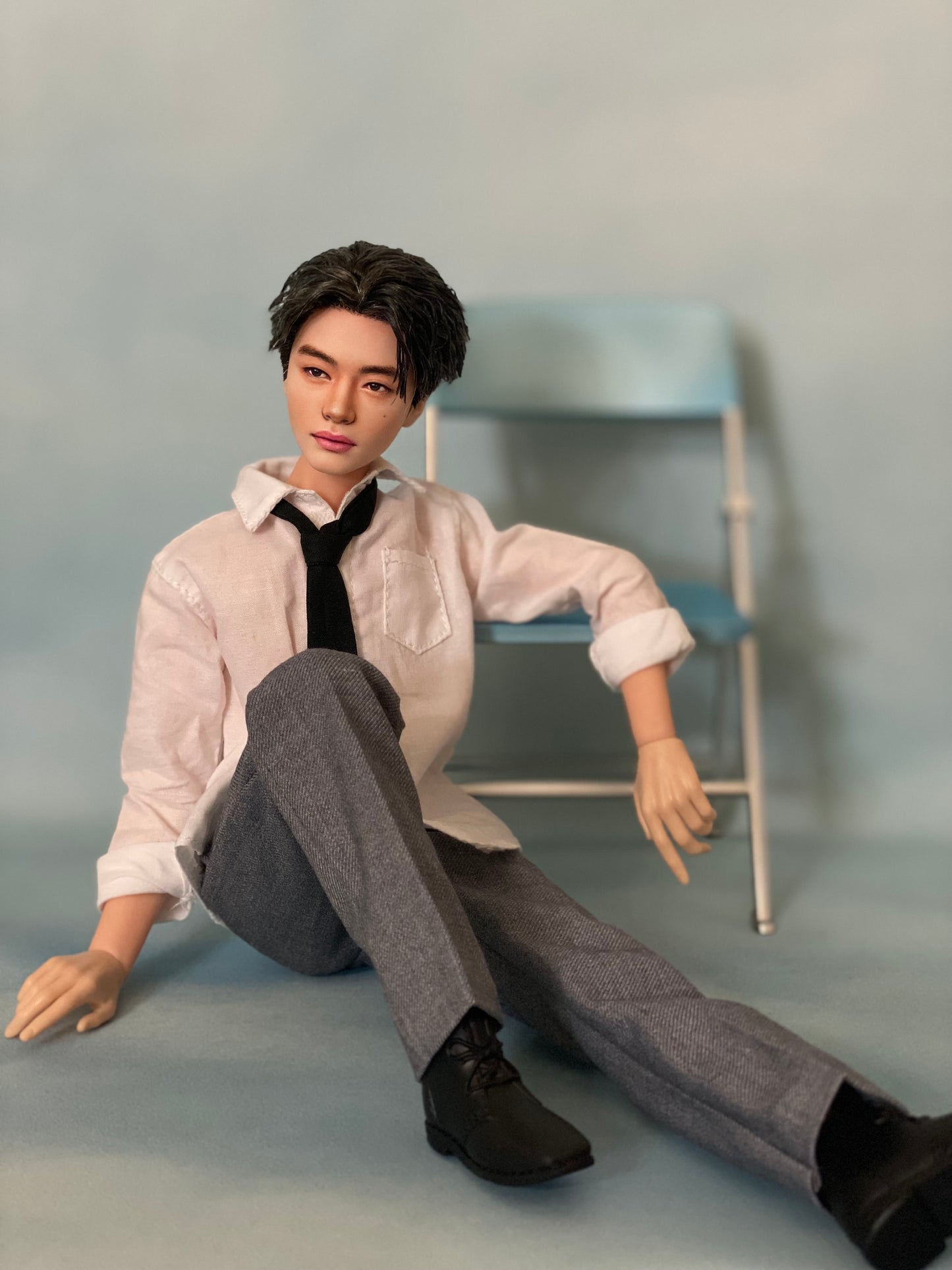 OOAK 12" male doll face repainted