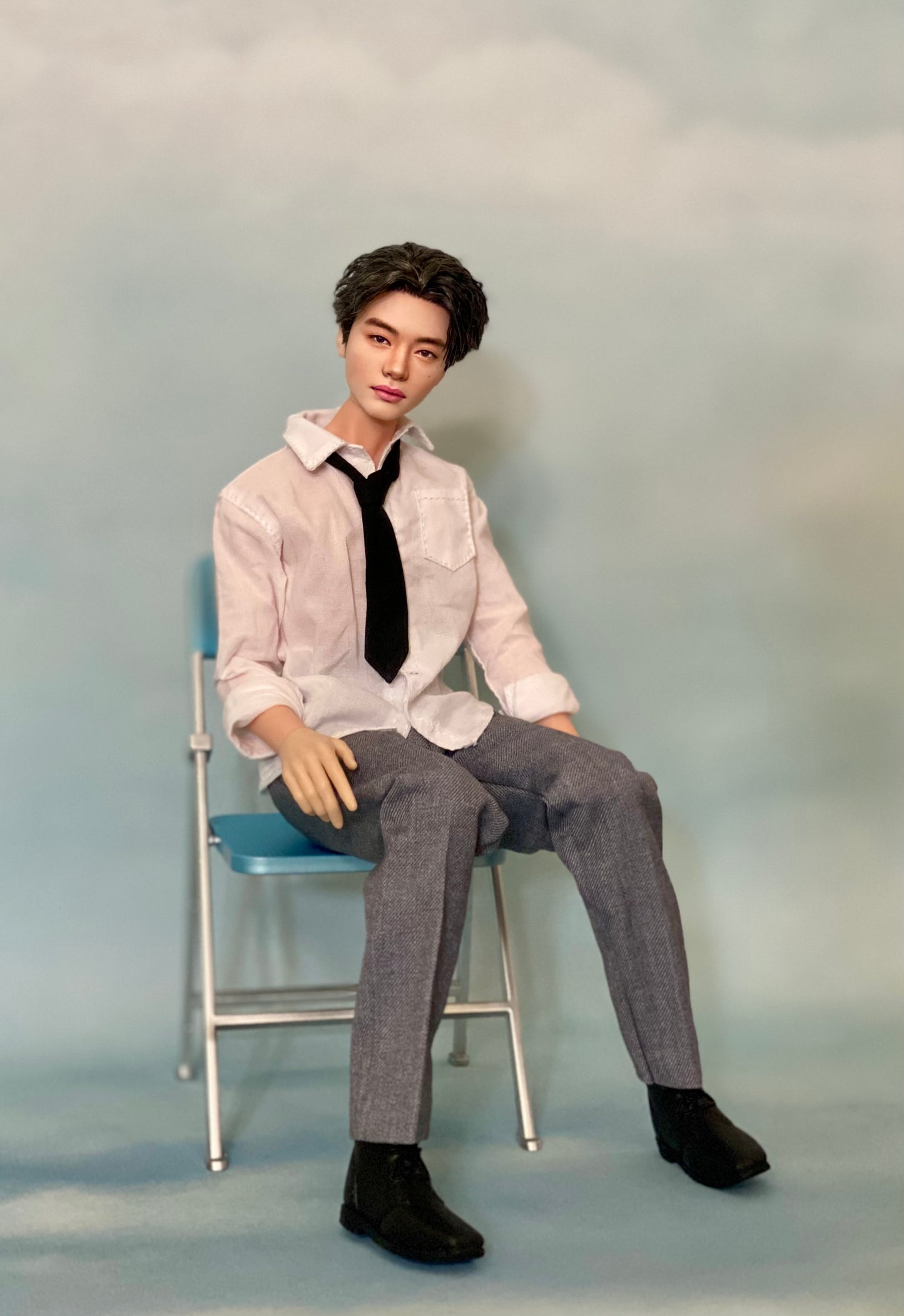 OOAK 12" male doll face repainted