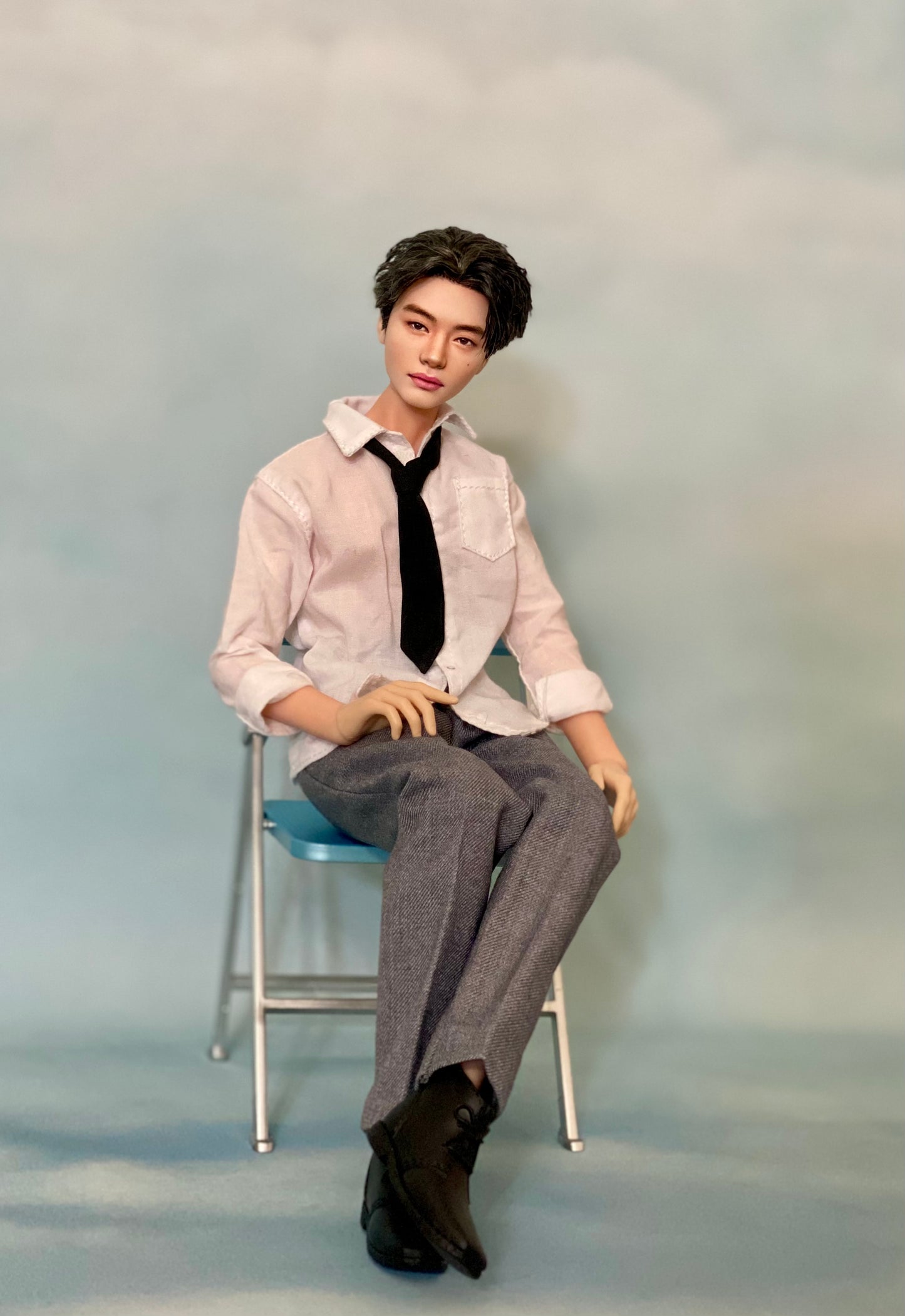 OOAK 12" male doll face repainted