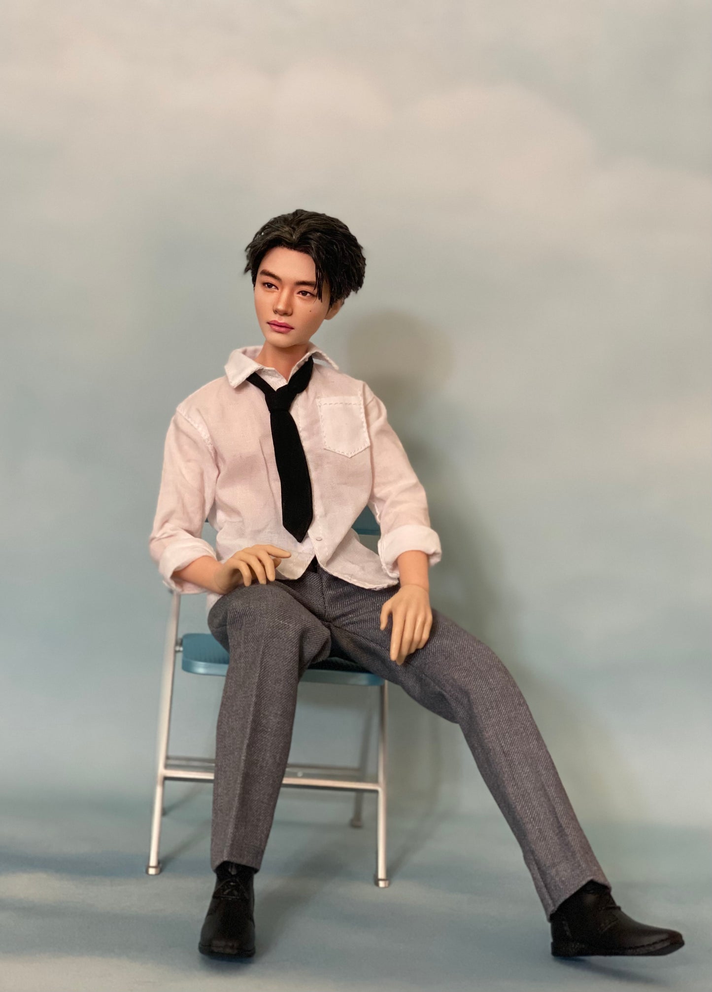 OOAK 12" male doll face repainted