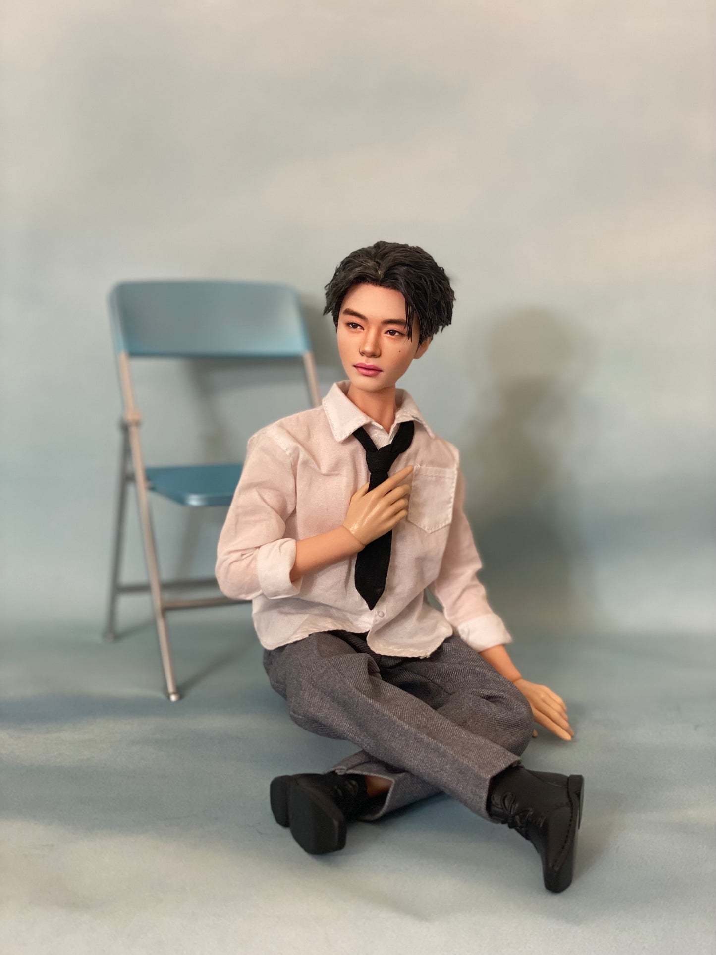 OOAK 12" male doll face repainted