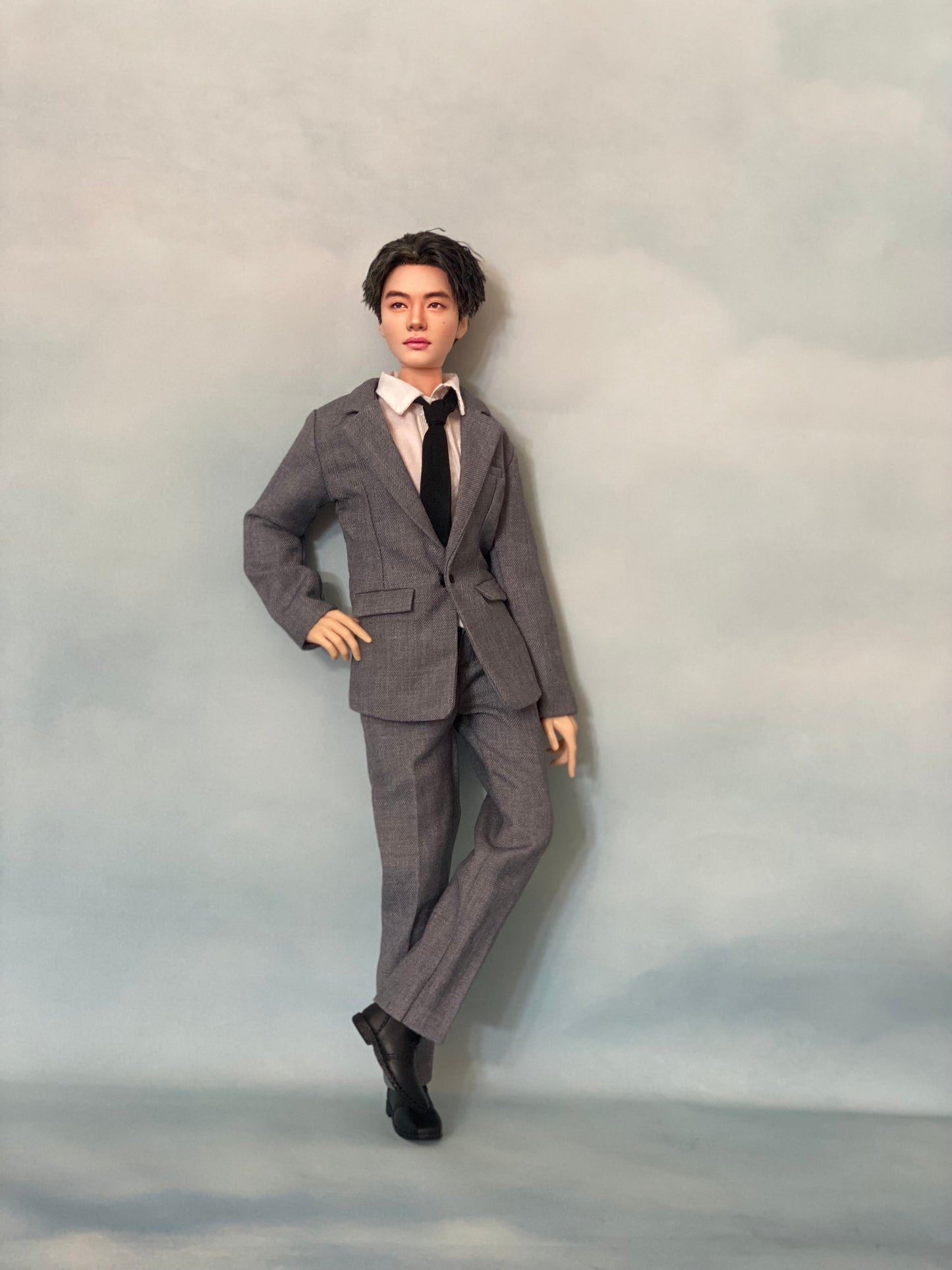 OOAK 12" male doll face repainted