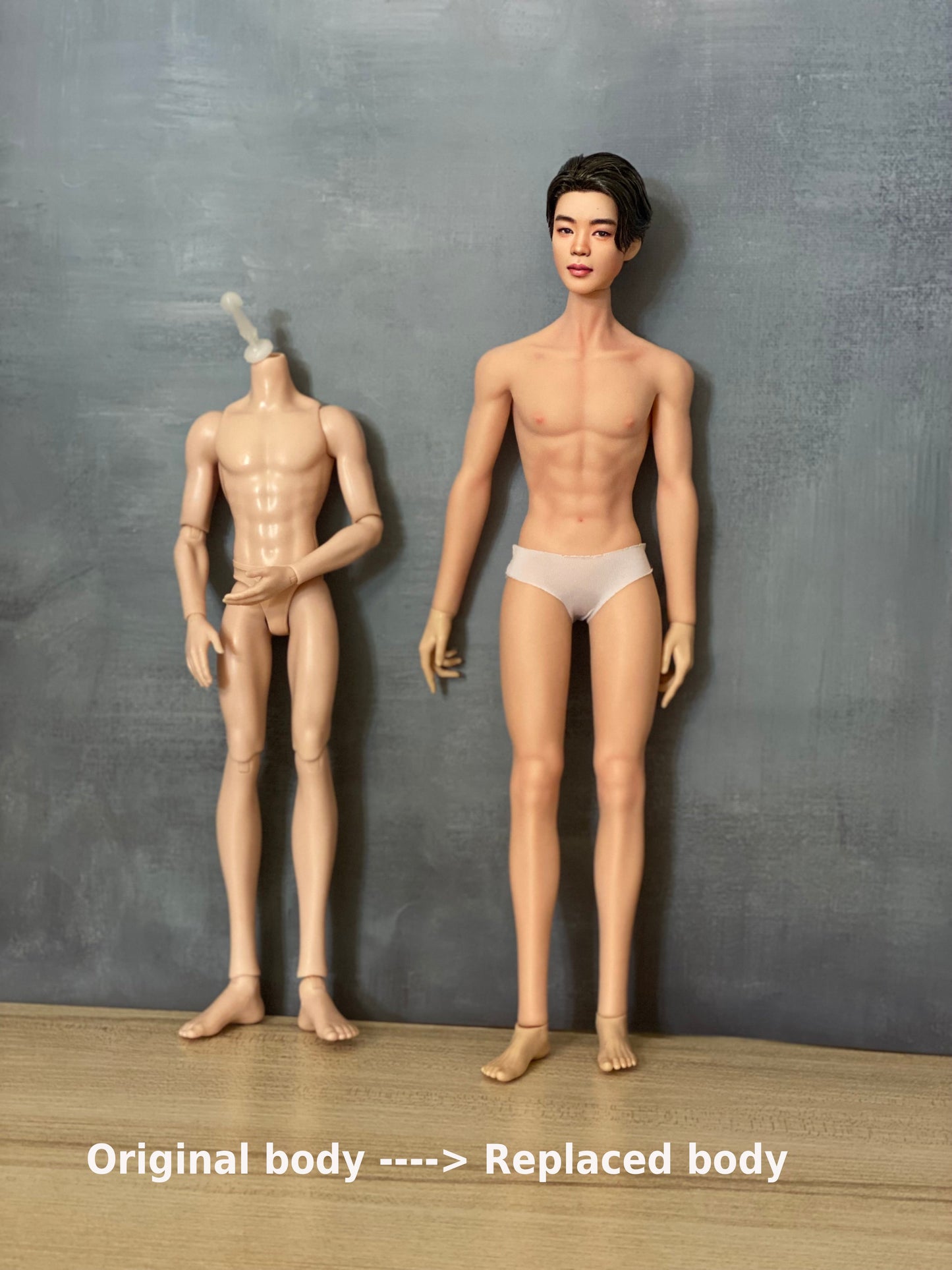 OOAK 12" male doll face repainted