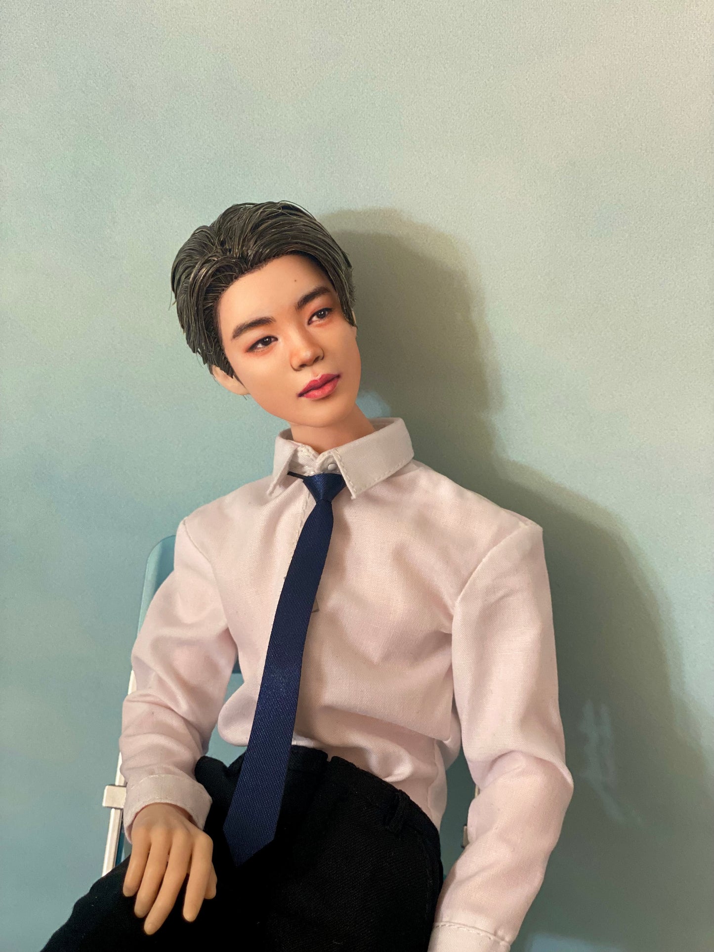 OOAK 12" male doll face repainted