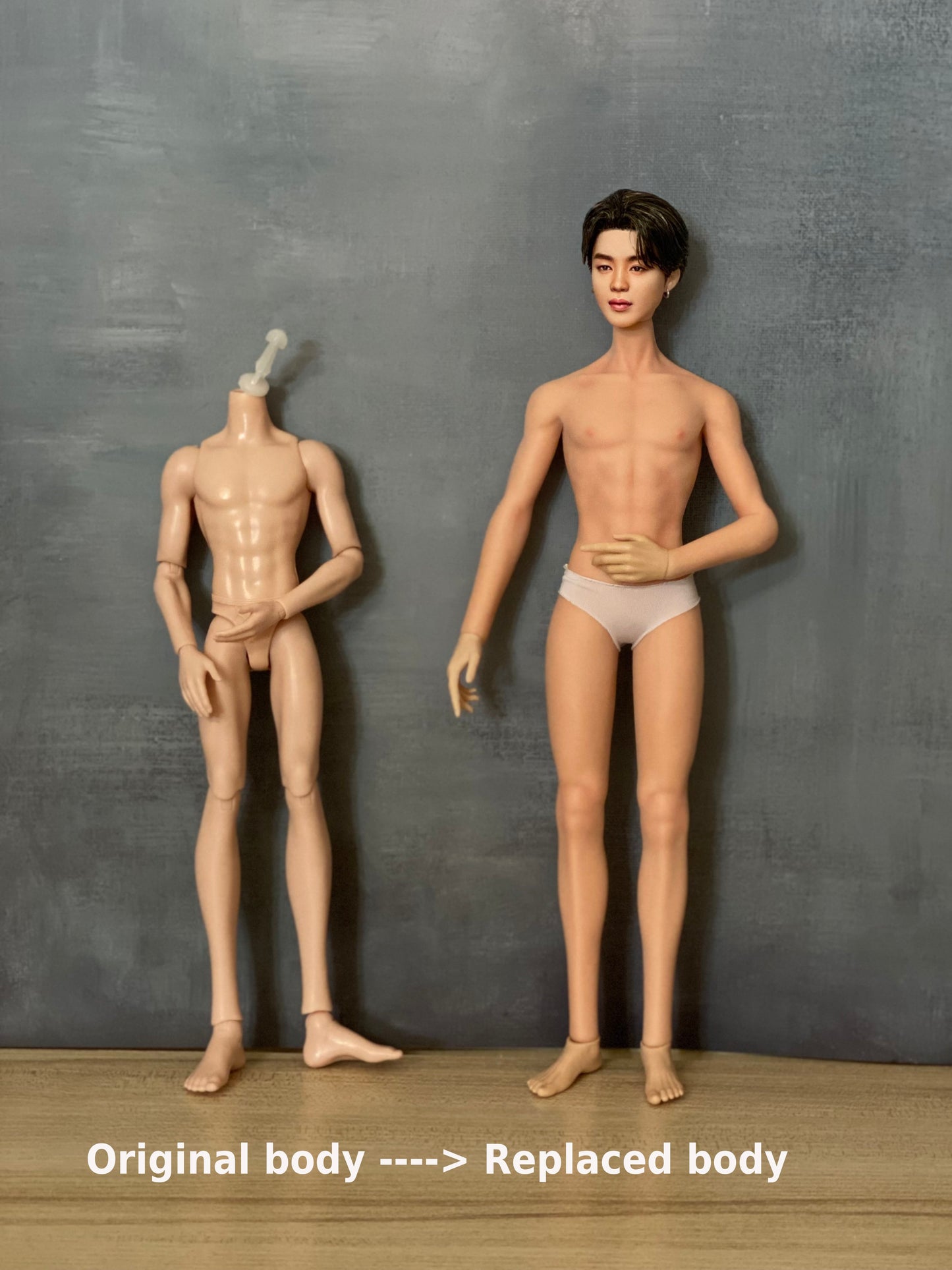 OOAK 12" male doll face repainted