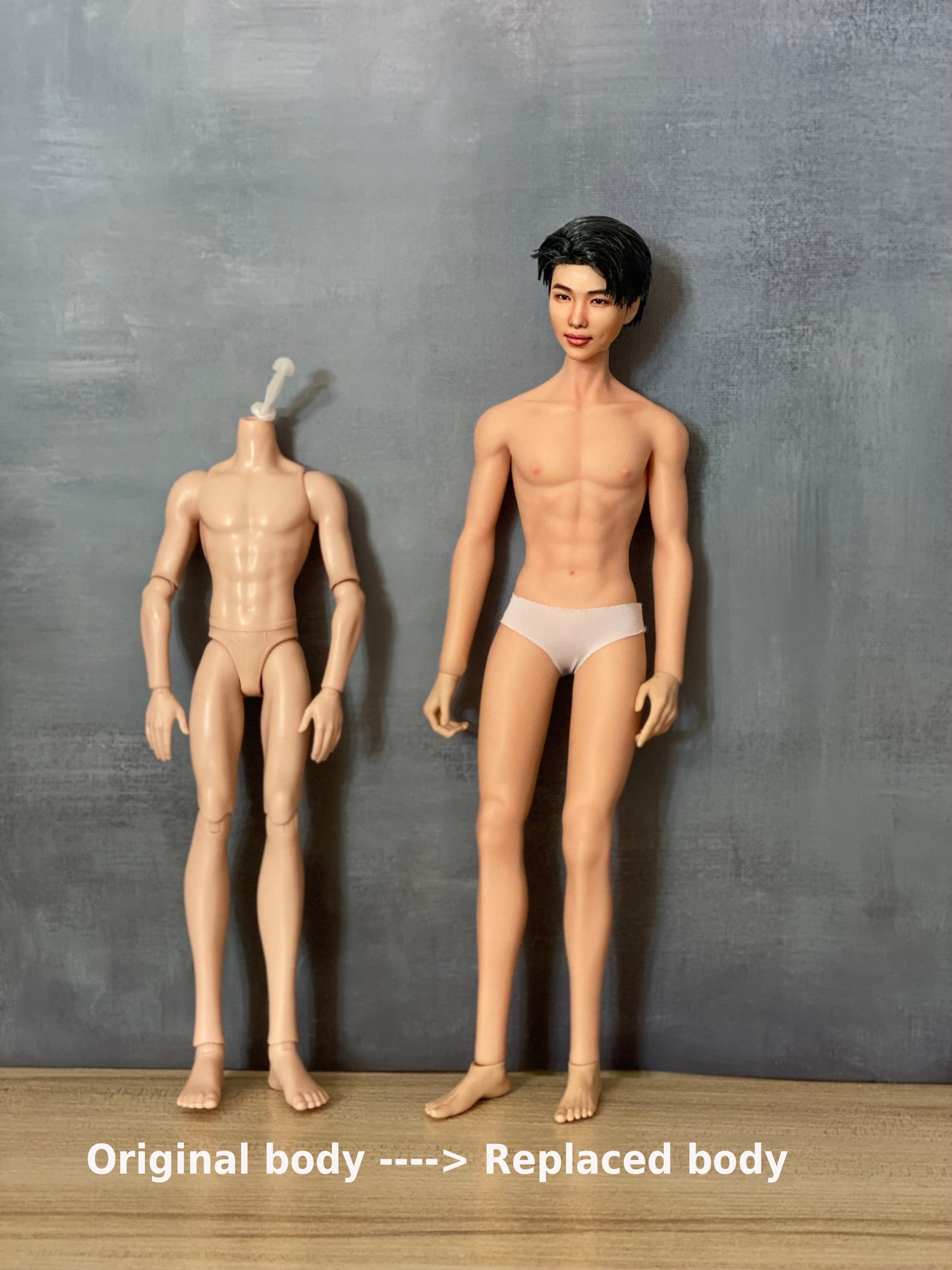 OOAK 12" male doll face repainted
