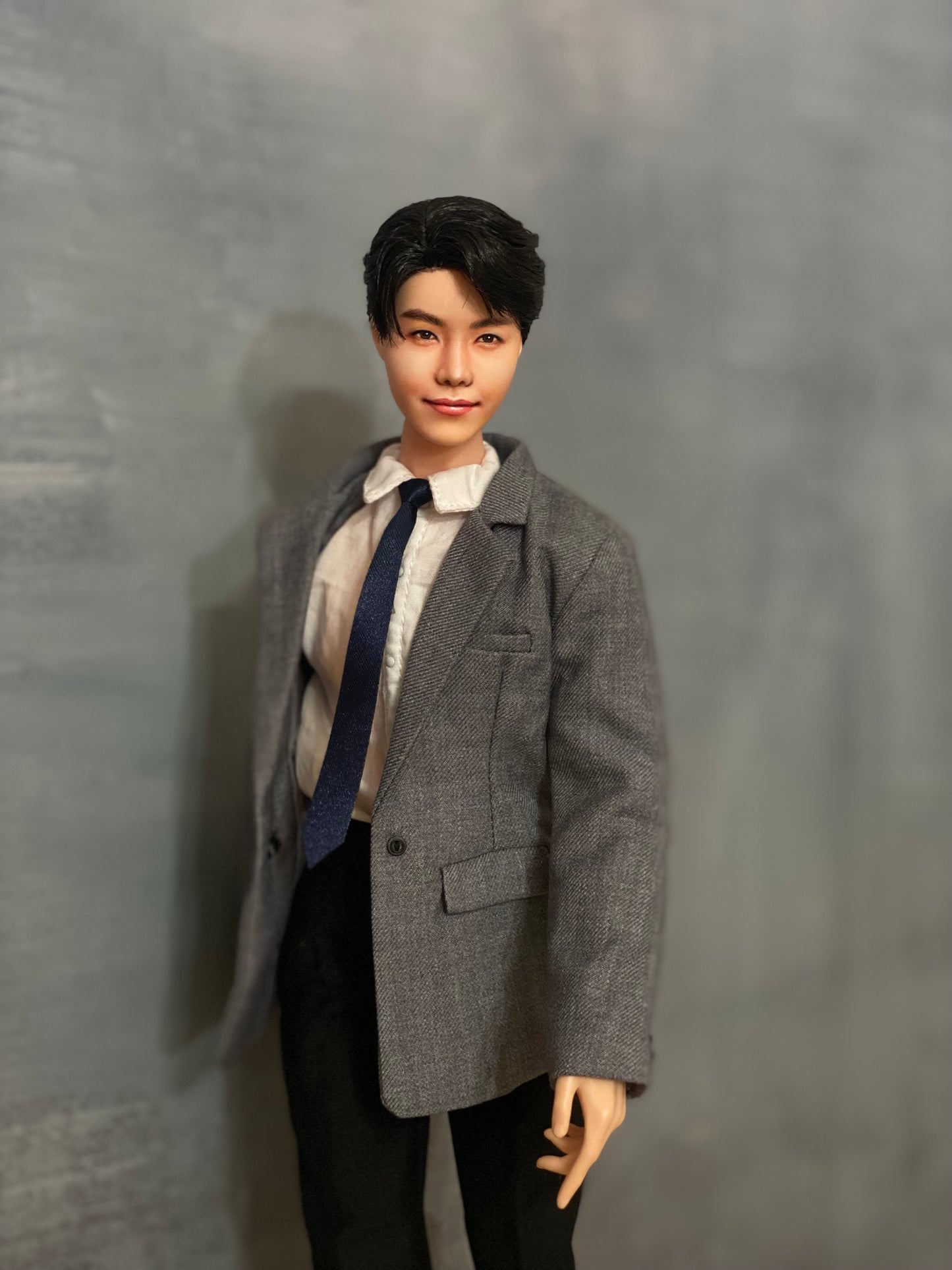 RESERVED FOR SAUNDRA-OOAK 12" male doll face repainted