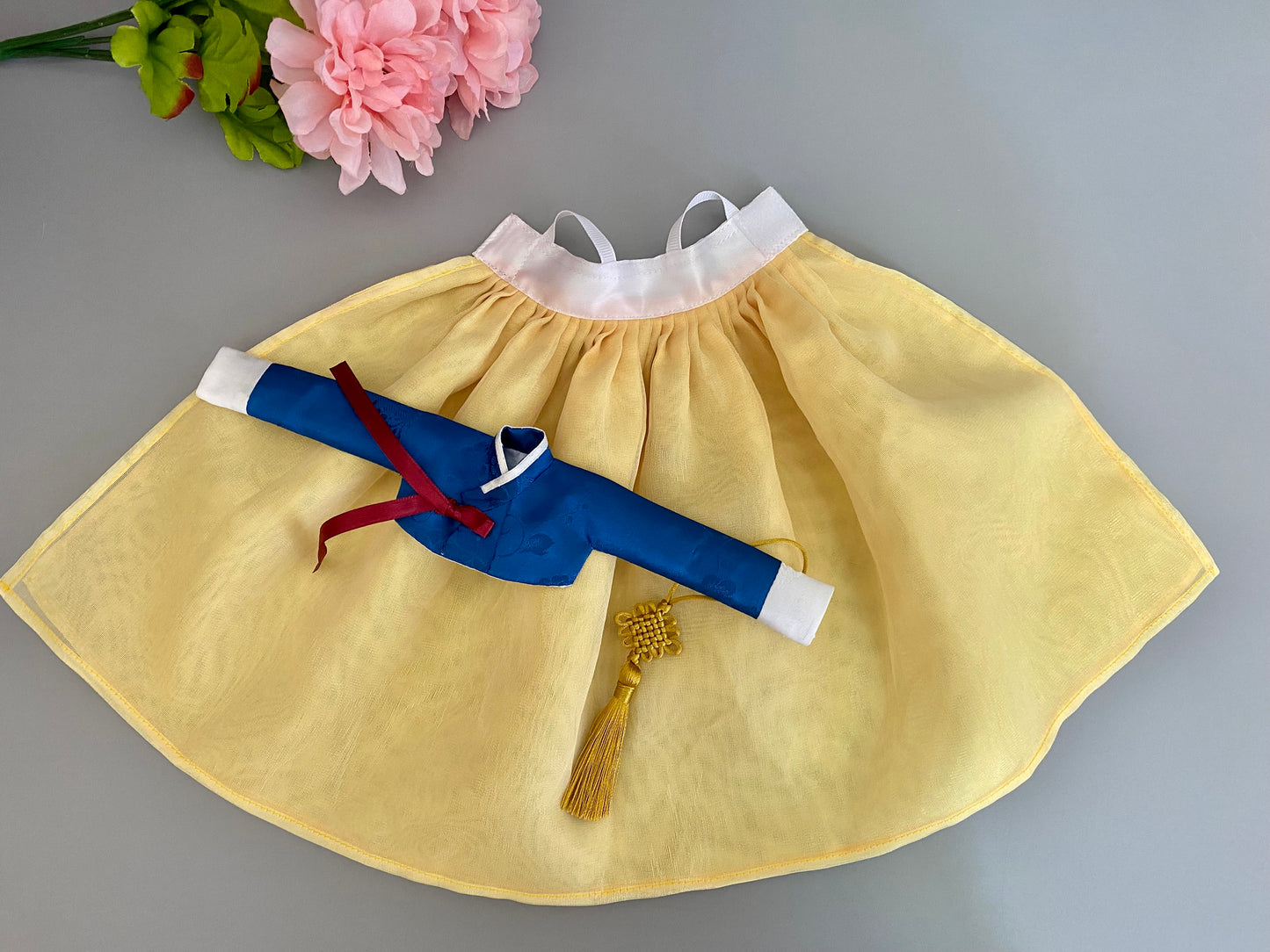 Doll Hanbok for 12"(30cm) doll - Navy colored Min-Jeogori Hanbok set