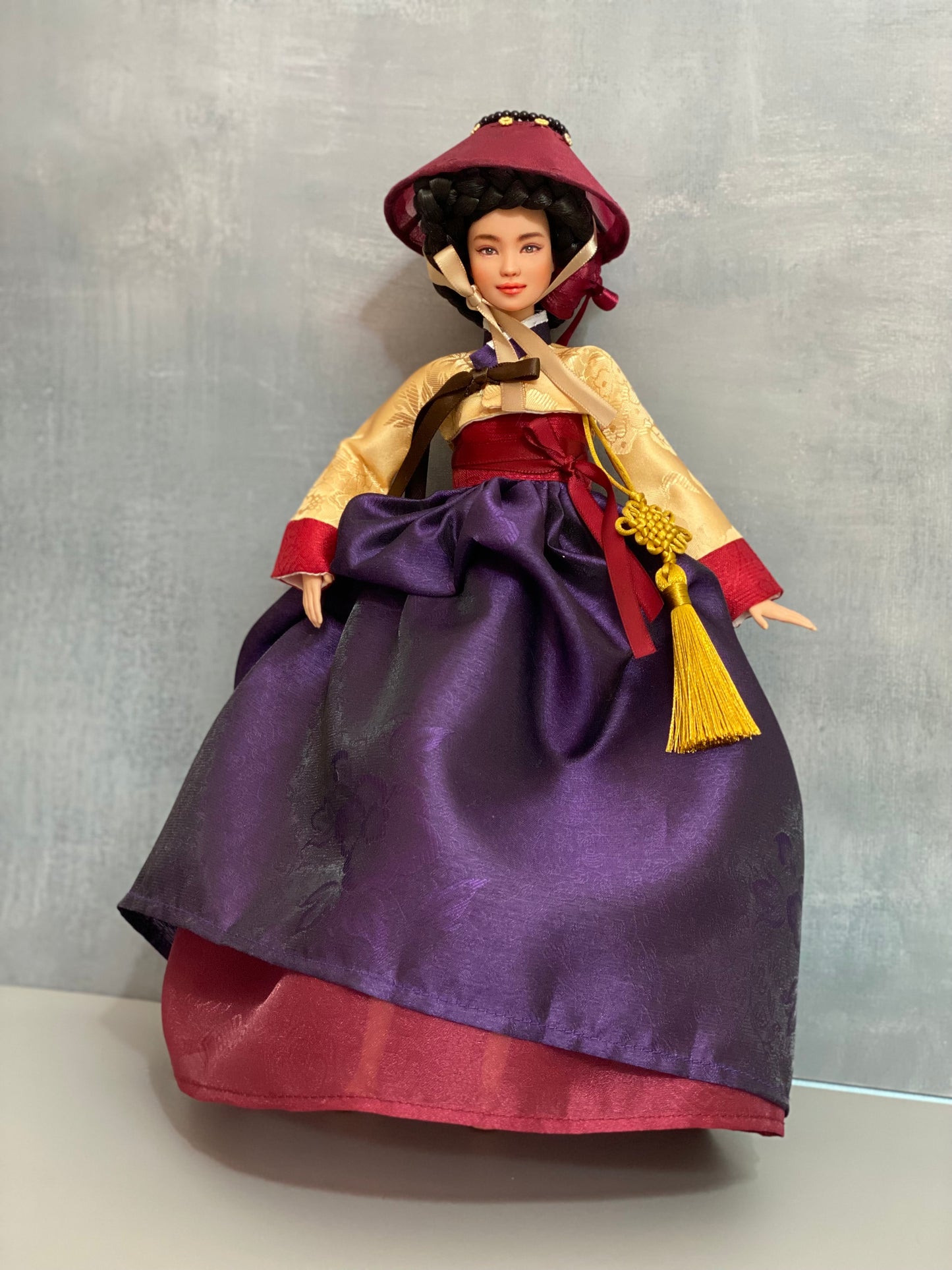 Doll Hanbok for 12"(30cm) doll - Gisaeng(Korean geisha) Hanbok set